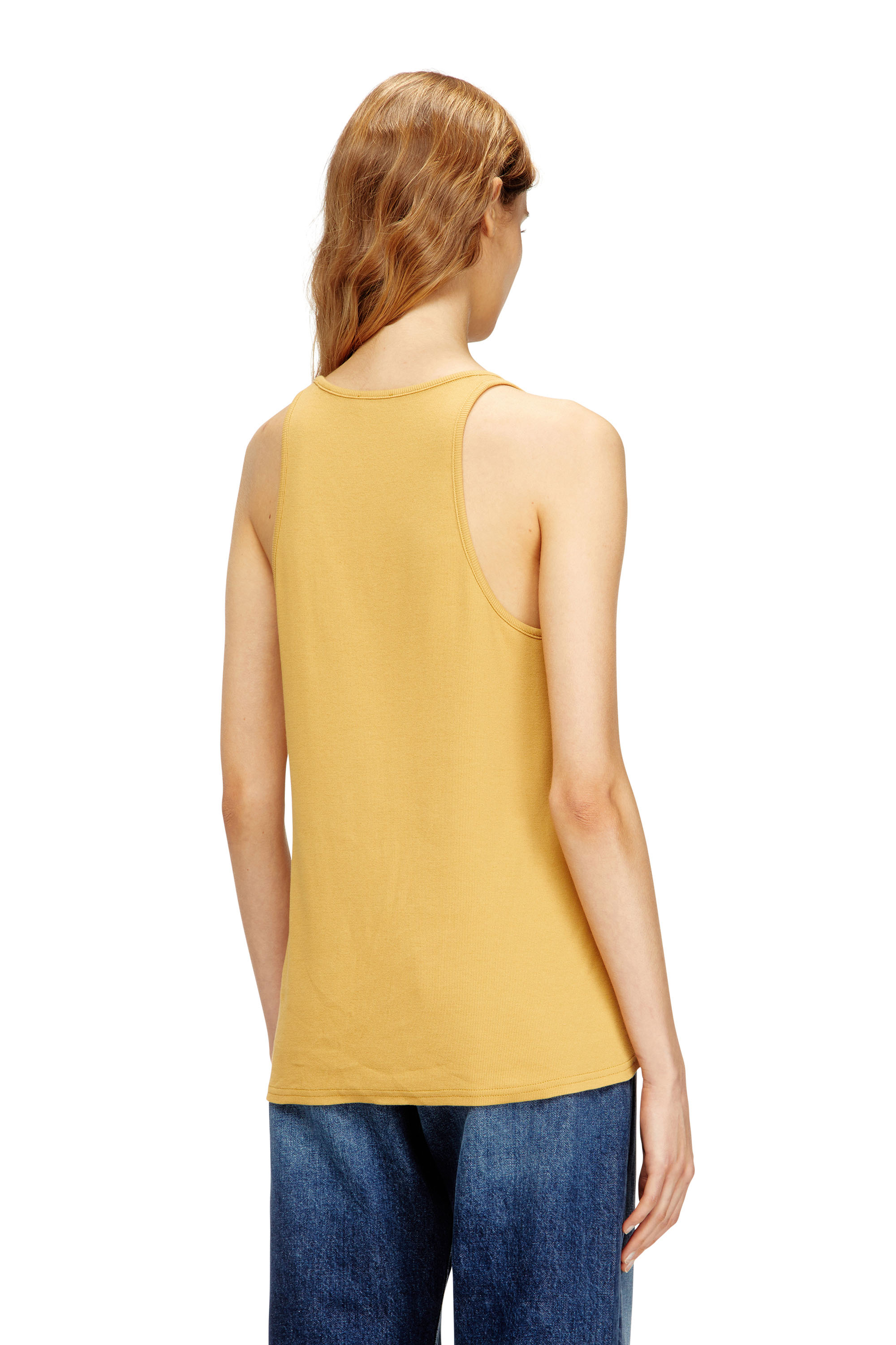 Diesel - T-IPSYA-LKDS, Woman's Ribbed tank top with Oval D in Orange - 4