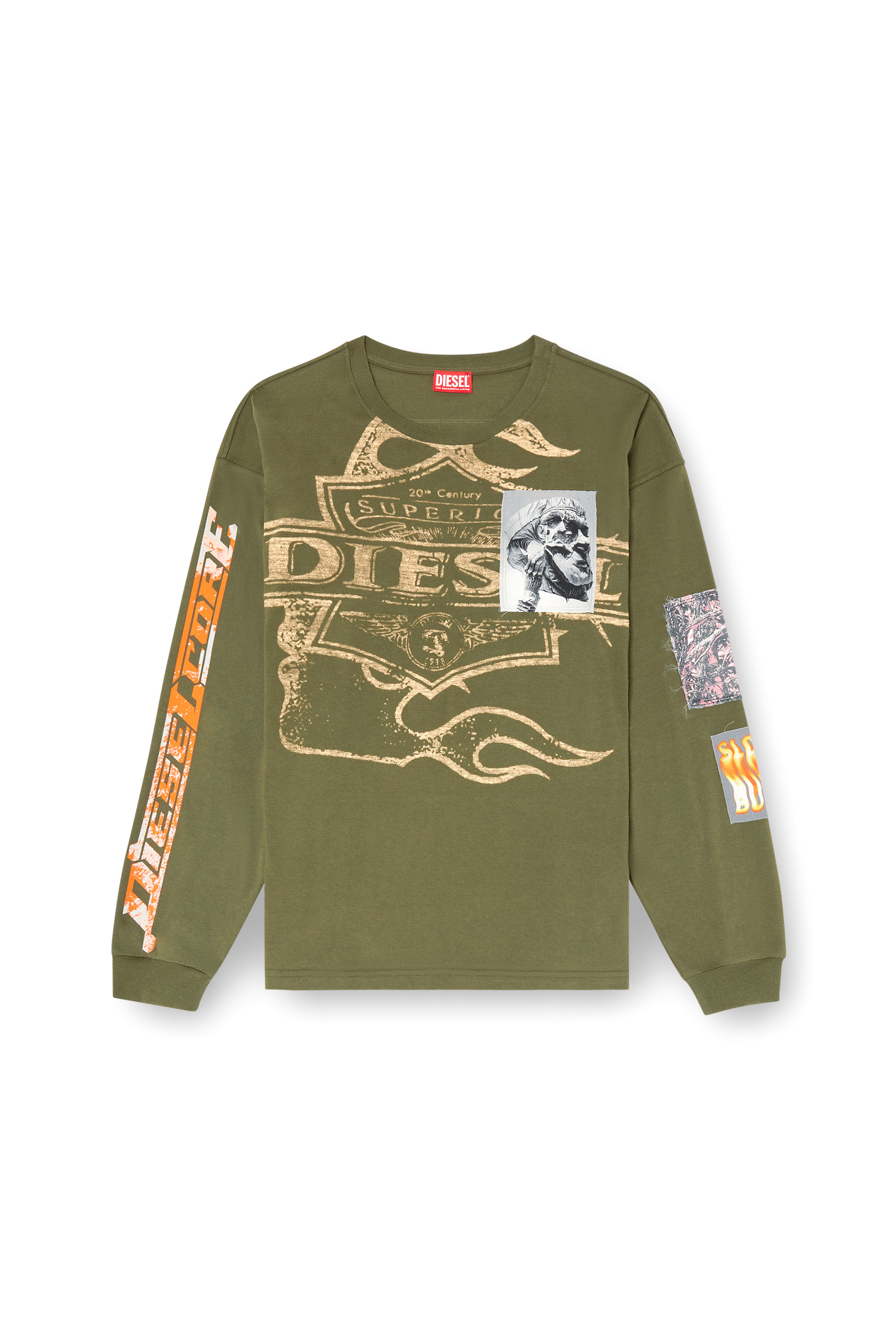 Diesel - T-BOXT-LS-SLITS-R5, Long-sleeve T-shirt with graphic patches Uomo in ToBeDefined - 3