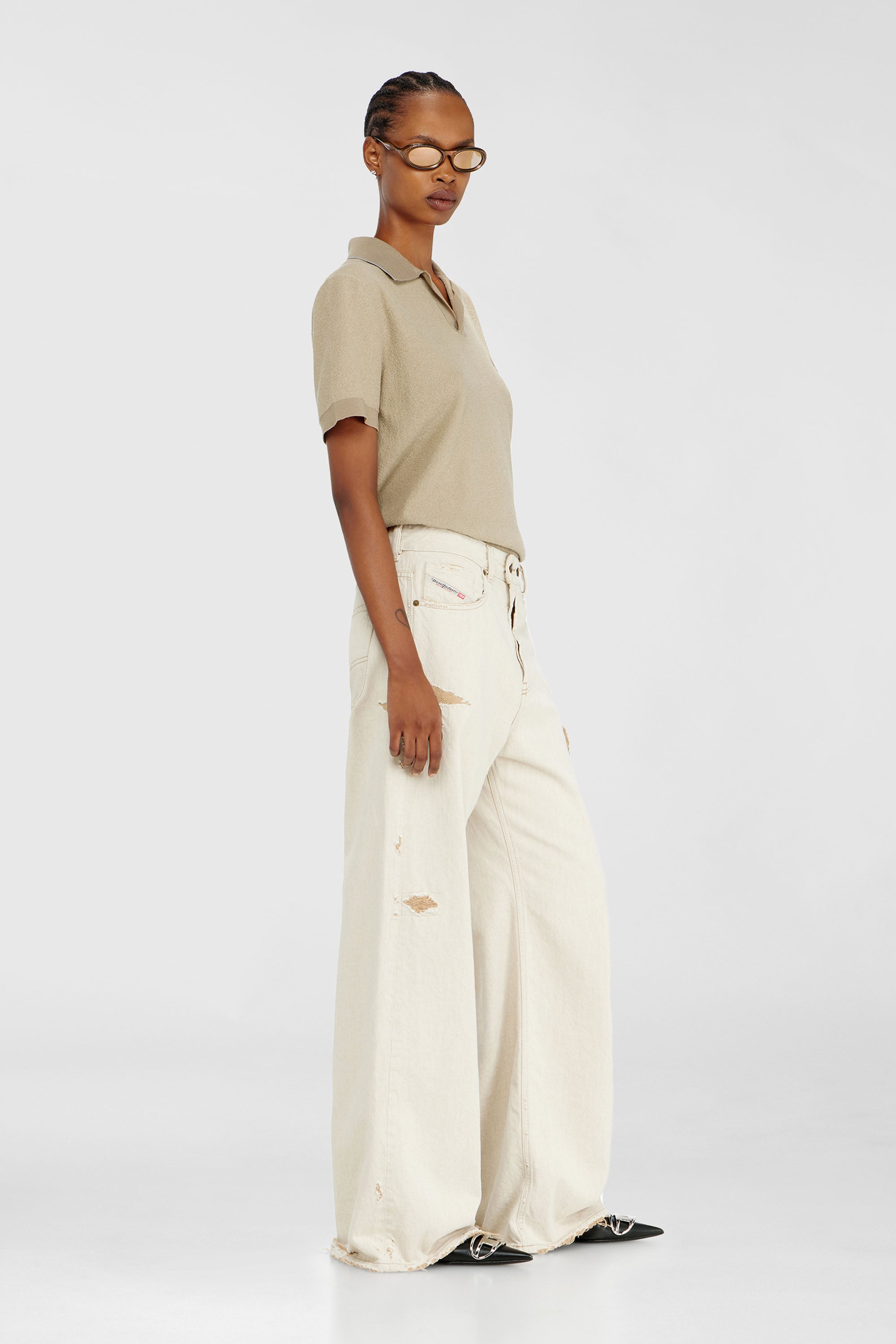 Diesel - Relaxed Jeans 1996 D-Sire 09P89 Donna, Beige - Image 2