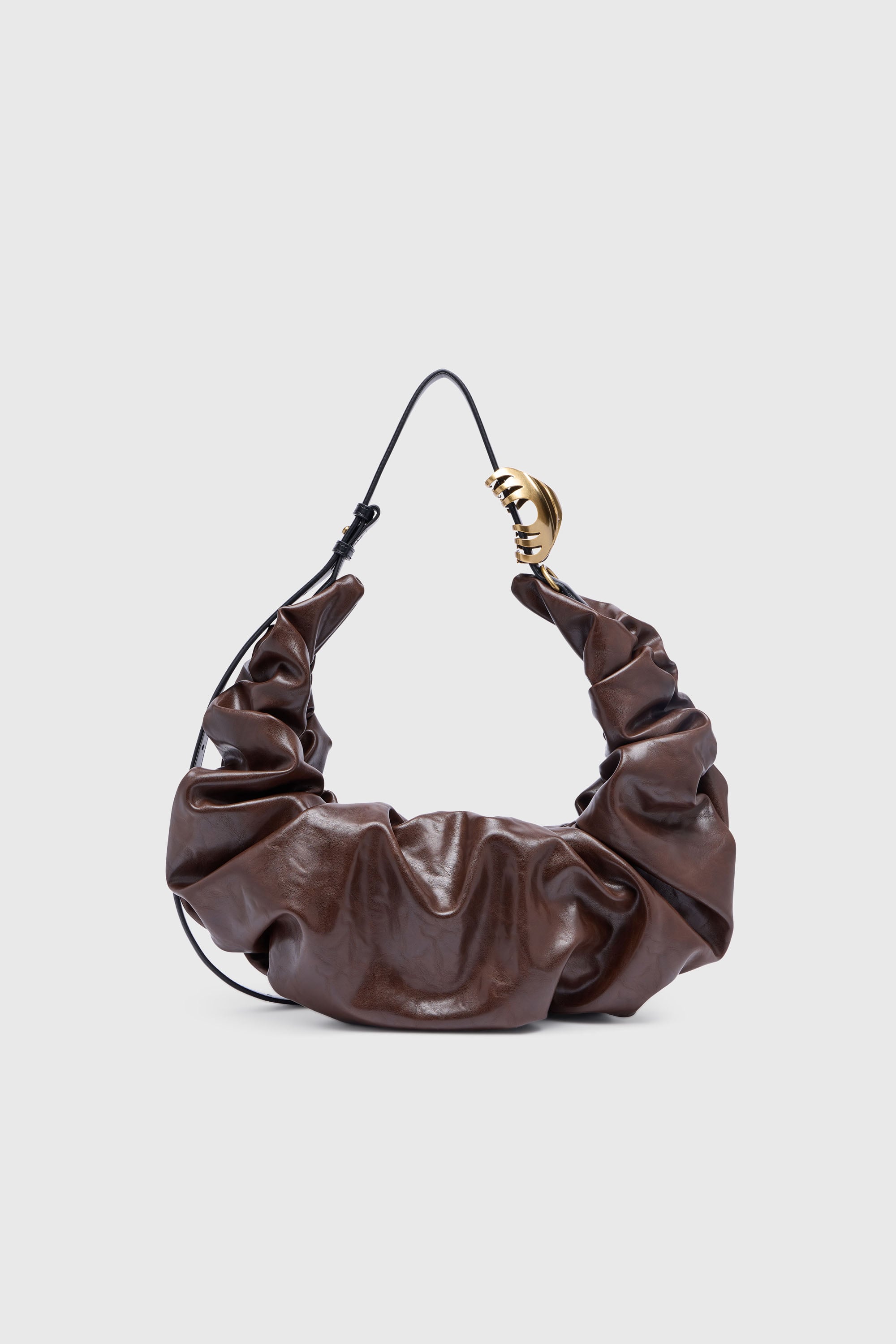 Diesel - GRAB-D HOBO L, Woman's Grab-D-Large scrunched hobo bag in Brown - 2