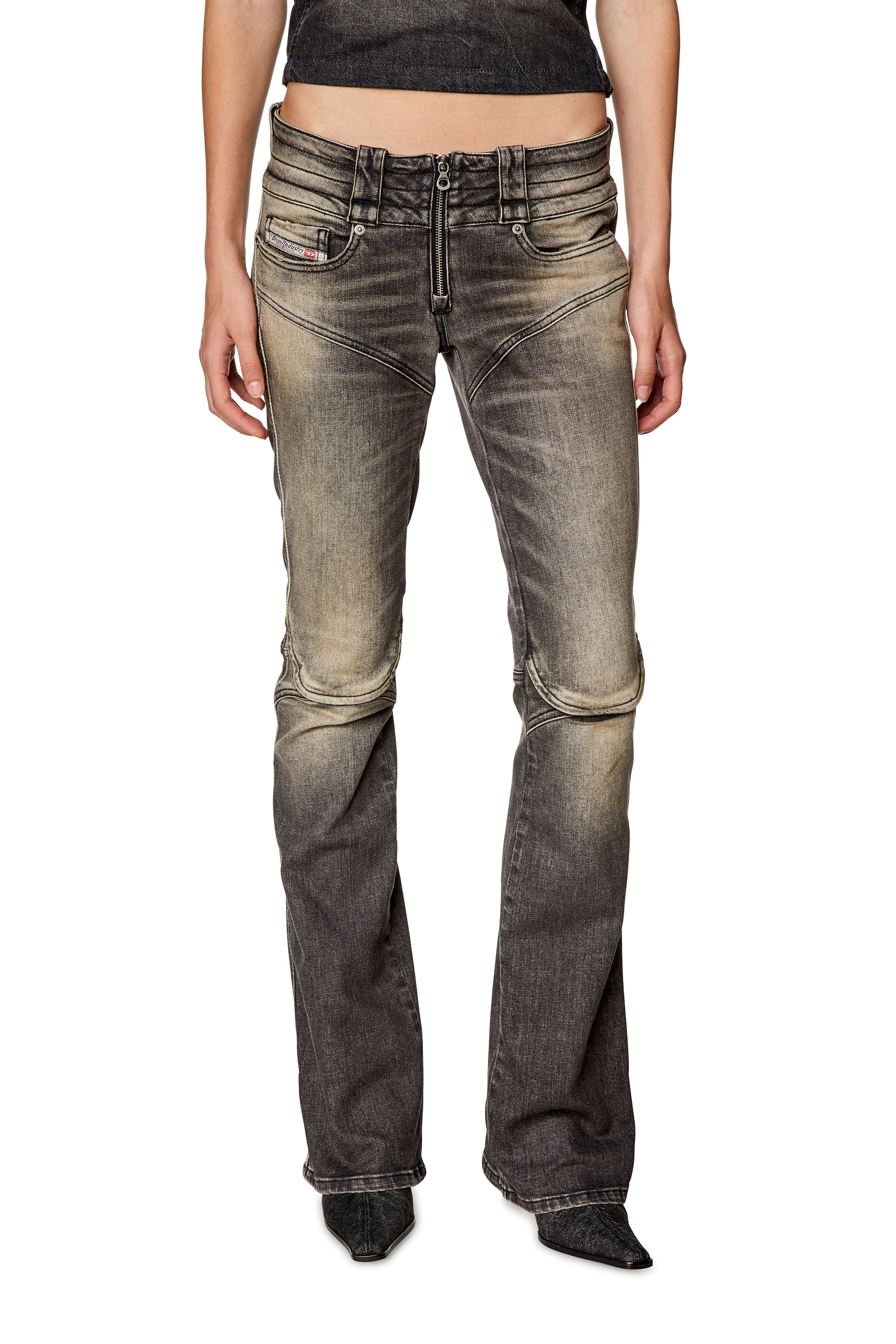 Diesel - Bootcut and Flare Jeans Belthy 0JGAL, Nero/Grigio scuro - Image 2