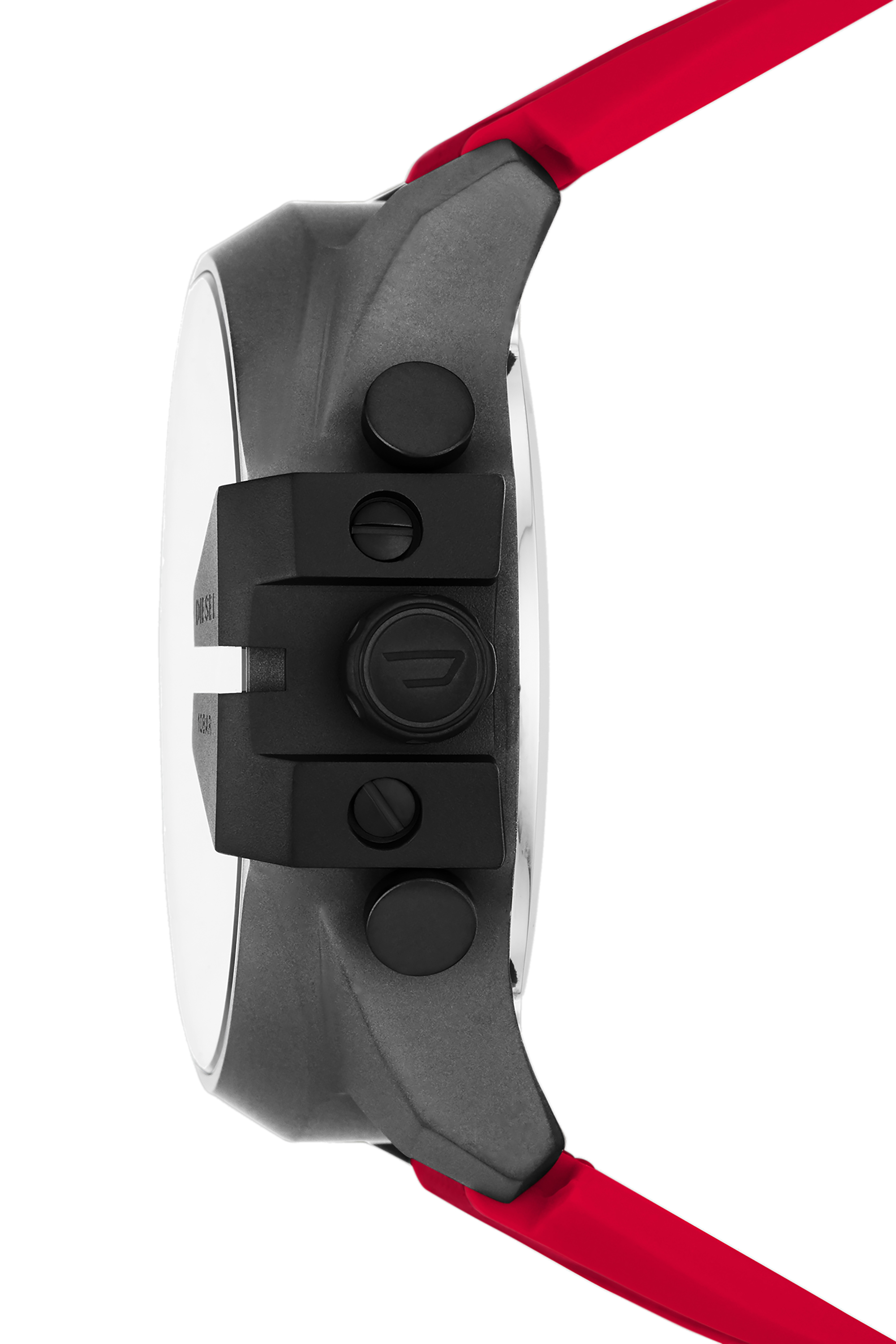 Diesel - DZ4551, Orologio Mega Chief analogico-digitale con cinturino in nylon e silicone rosso Uomo in Rosso - 3