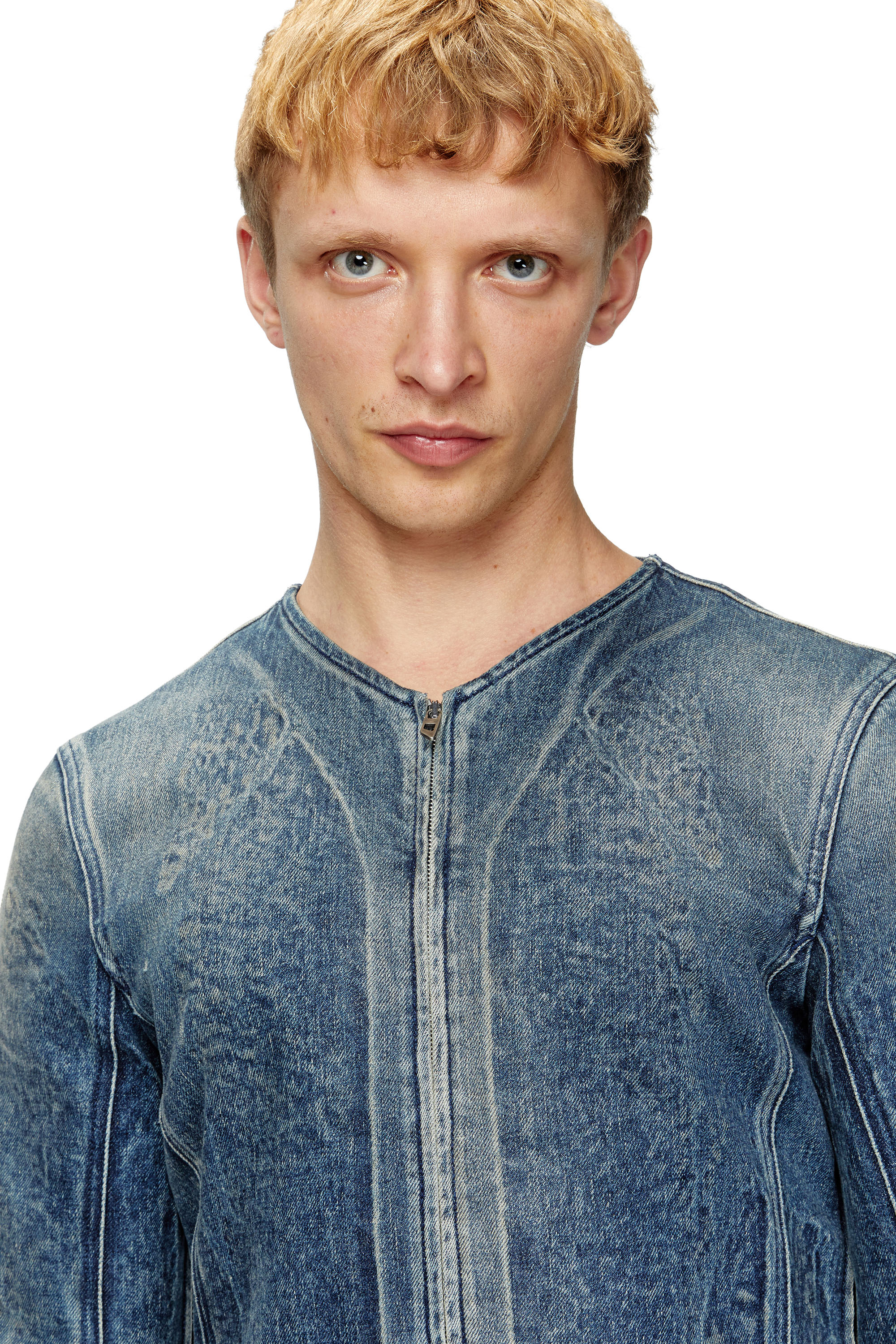 Diesel - D-CARDI-FSG, Giacca in denim Ghost Embossed Uomo in Blu - 5