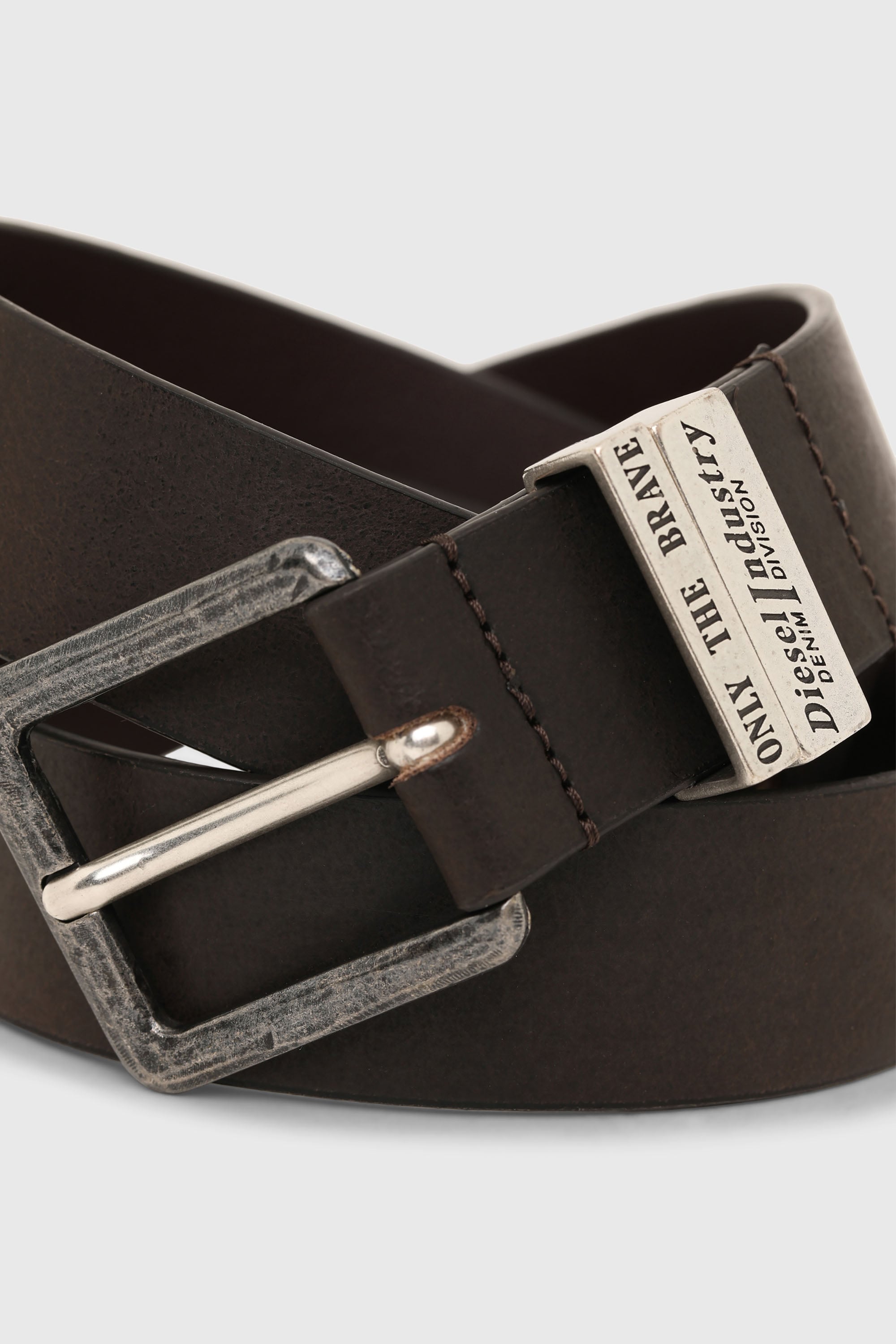 Diesel - B-GUARANTEE-A, Cintura 3.4 cm in pelle con dettagli bruniti Uomo in Marrone - 2