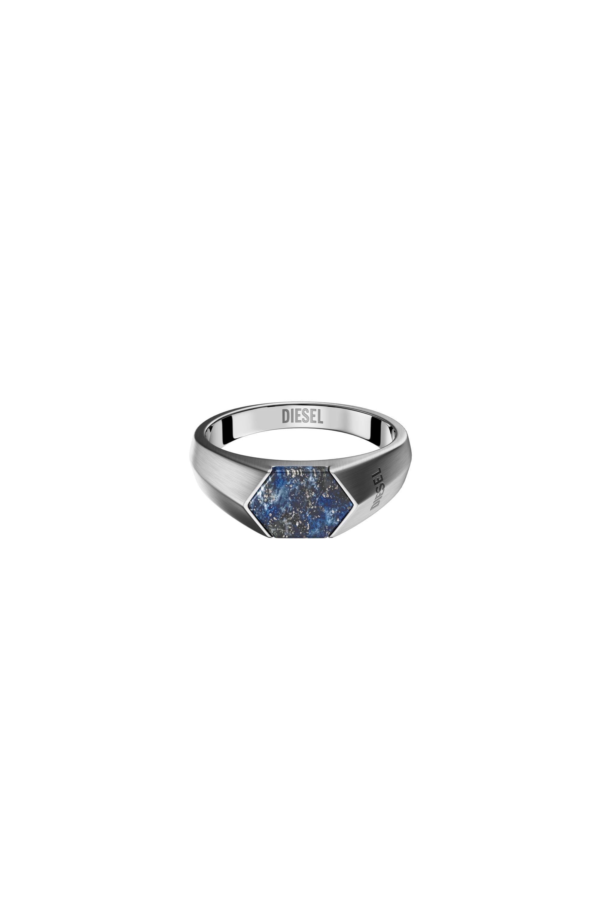 Diesel - DX1712040, Anello chevalier in lapislazzuli Unisex in Argento - 2