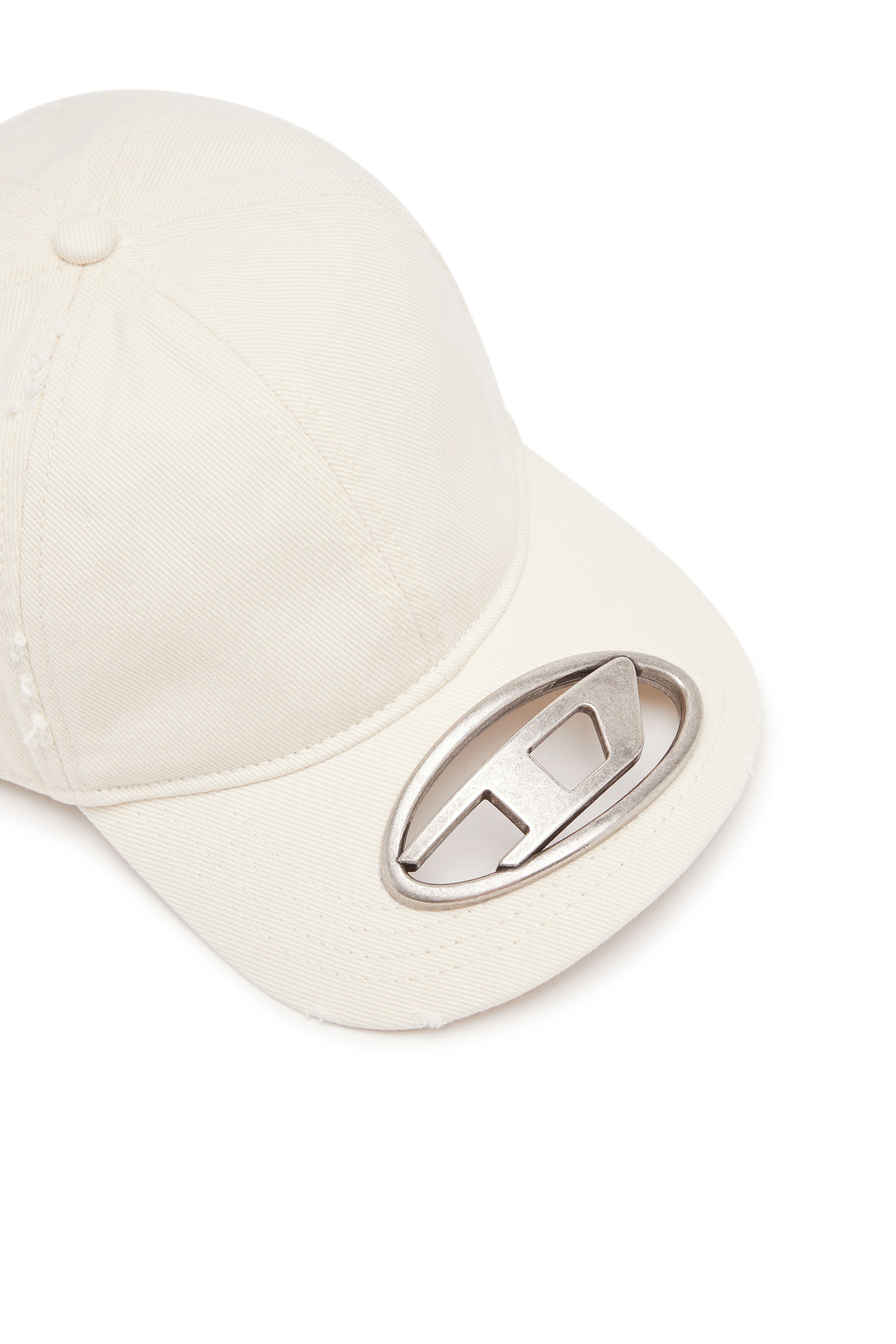 Diesel - C-BEAST-A1, Cappello da baseball con logo Oval D in metallo Uomo in Bianco - 3