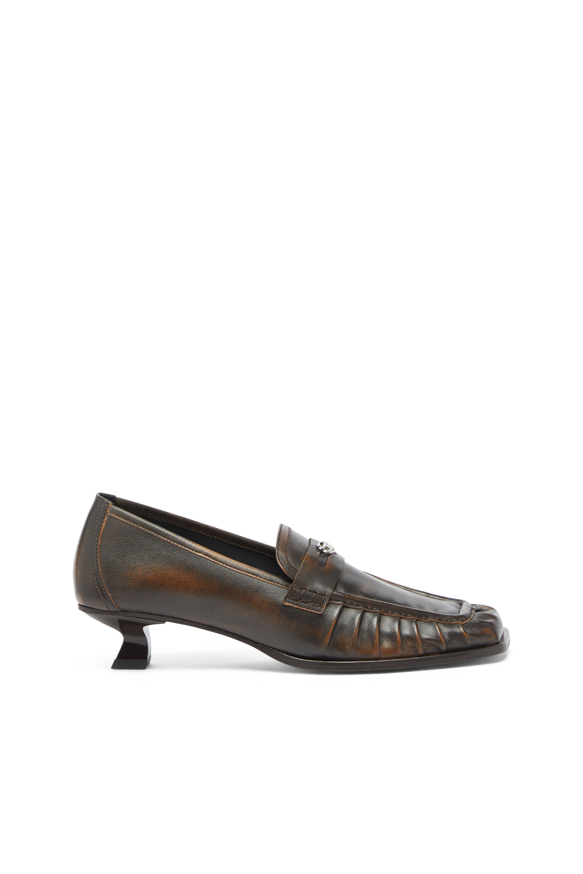 Diesel - D-AMBER MOC 30, D-Amber - Penny loafers in pelle Donna in Marrone - 1