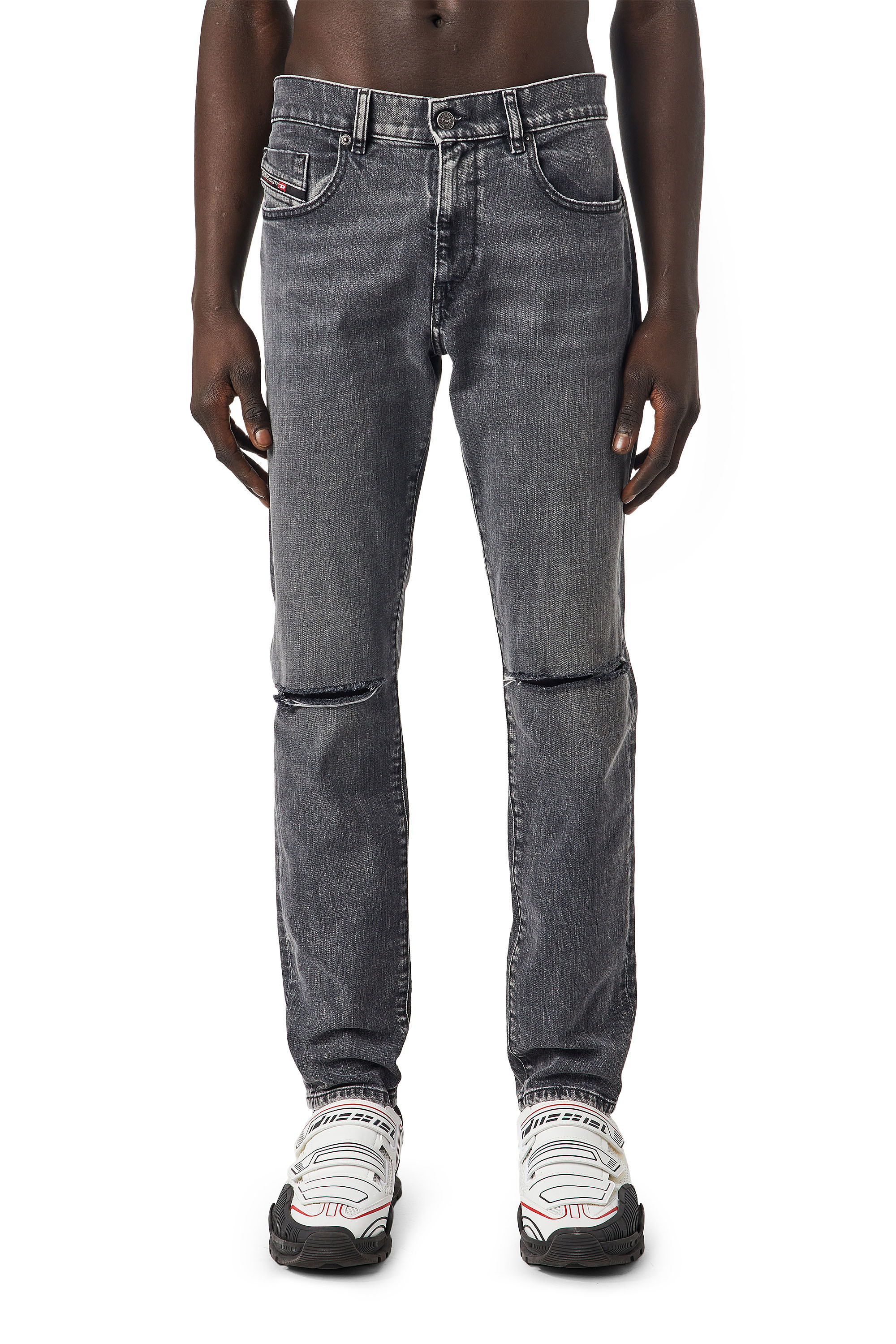 2019 D-STRUKT 09D20 Uomo: Jeans Slim Nero/Grigio scuro | Diesel