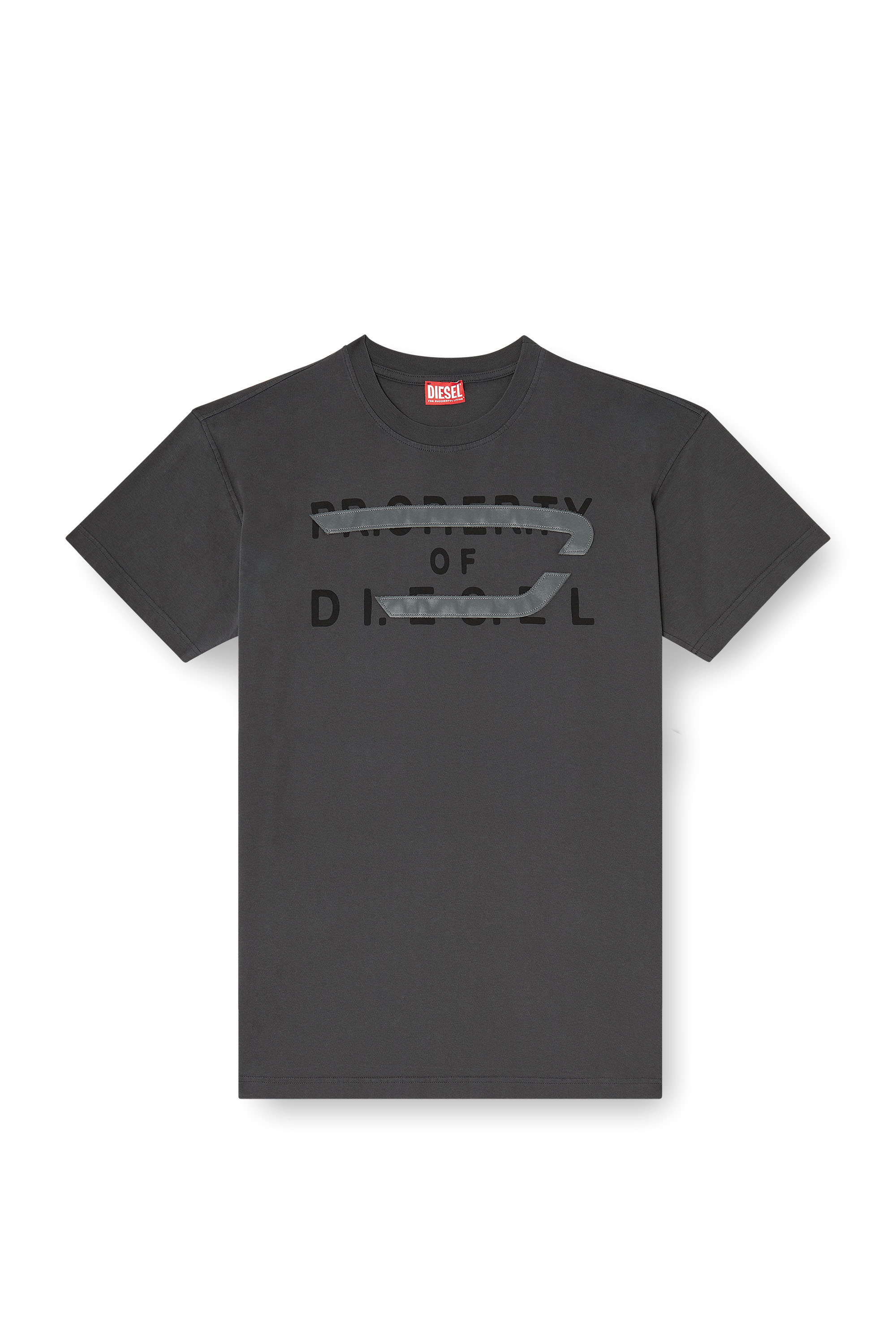 Diesel - T-NORM-V11, T-shirt regular con applicazione D Uomo in Grigio - 3
