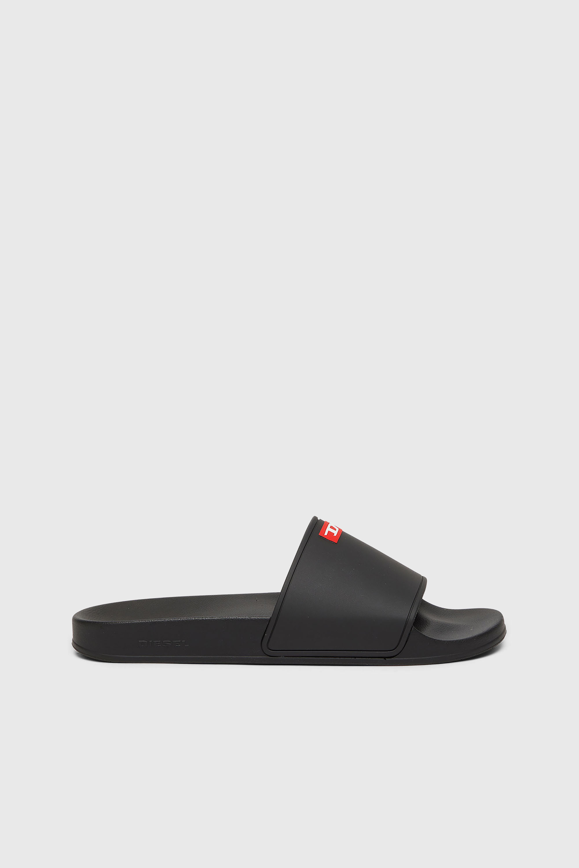 Diesel - SA-SWIM, Sa-Swim-Slide in gomma con logo D Uomo in Nero - 1