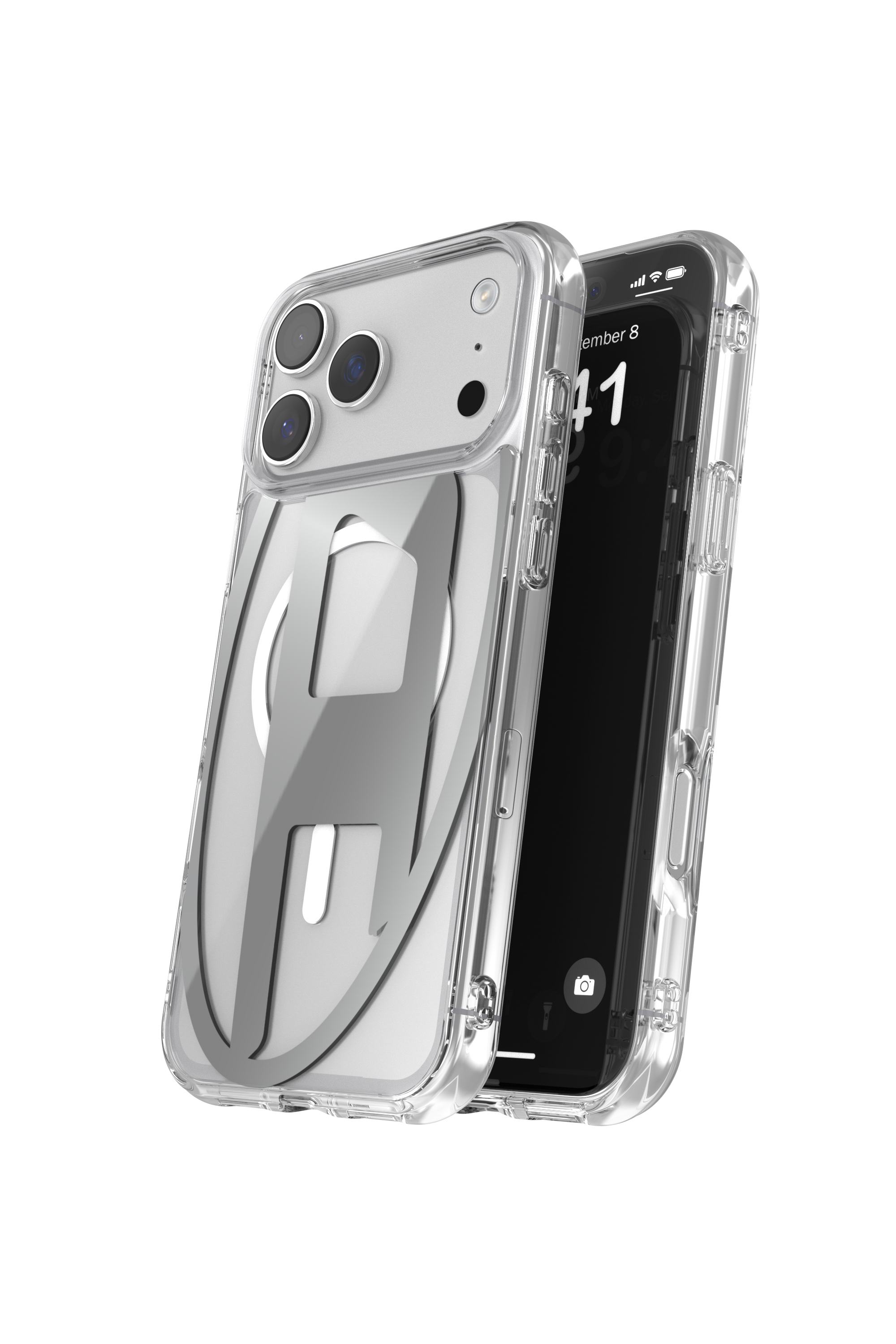 Diesel - 60414 AOP CASE, Custodia Oval D Metallic con Magsafe per iPhone 17 Pro Max Unisex in Grigio - 3