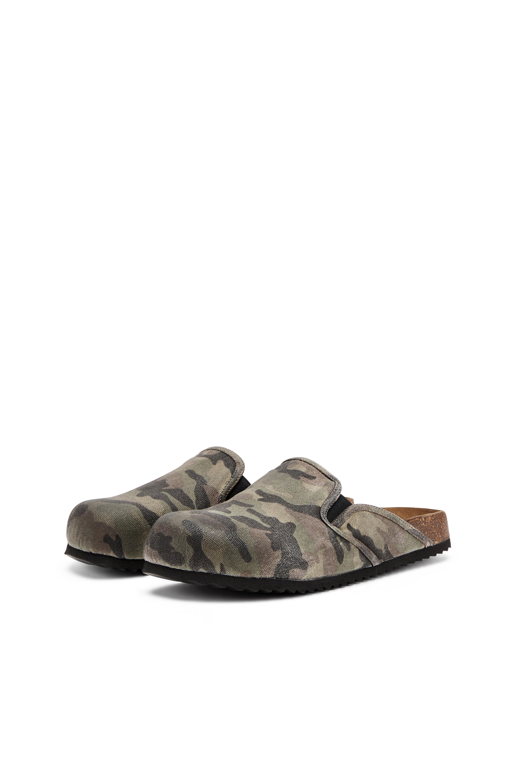 Diesel - D-WOODSTOCK SLIP-ON, Mule in canvas camouflage Uomo in Verde - 8