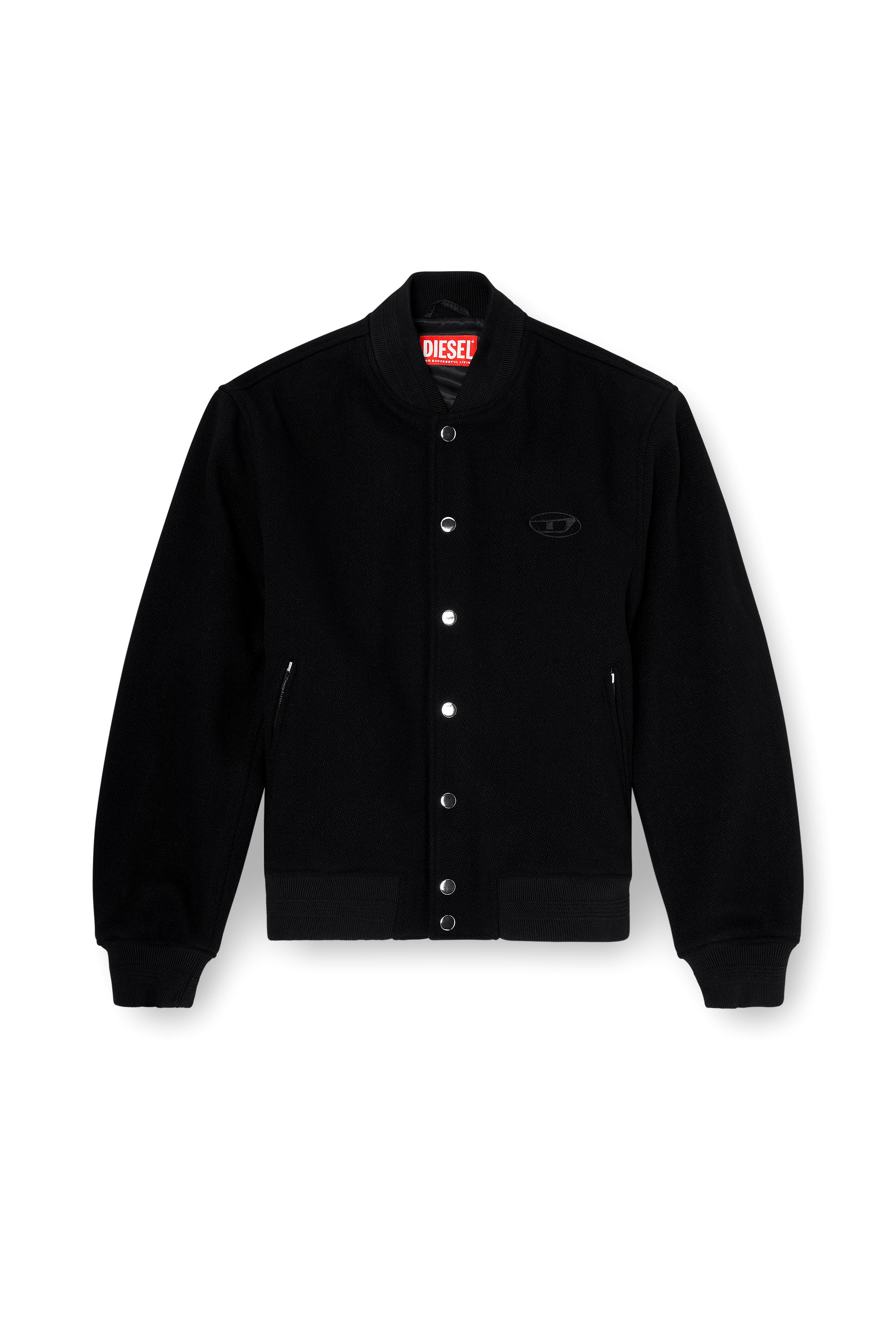 Diesel - J-ARRY-WRD, Giacca bomber in panno misto lana Uomo in Nero - 3