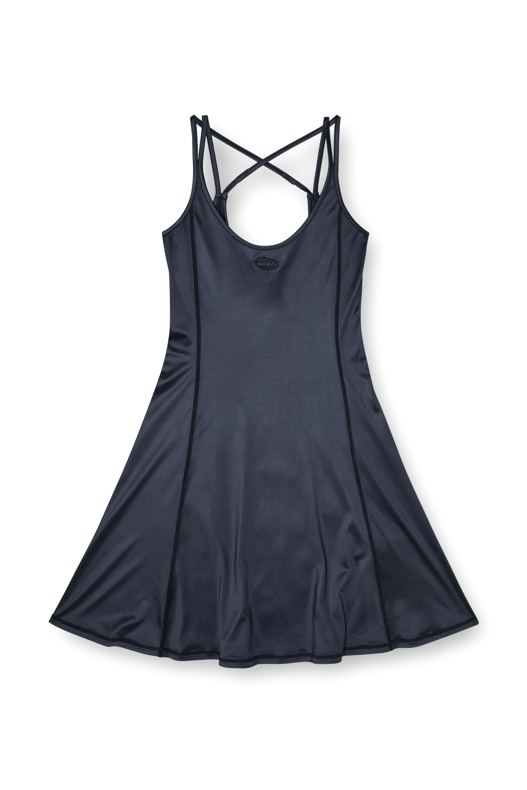Diesel - D-IMMY, Woman's Fluid mini dress with double straps in Black - 2