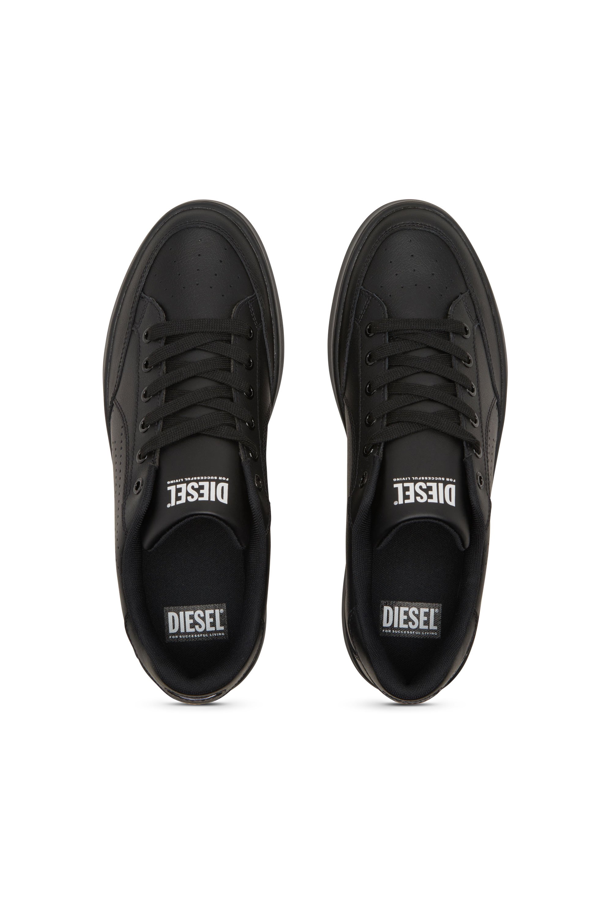 Diesel - S-DAKOTA LOW, Sneaker in pelle con logo perforato Uomo in Nero - 6