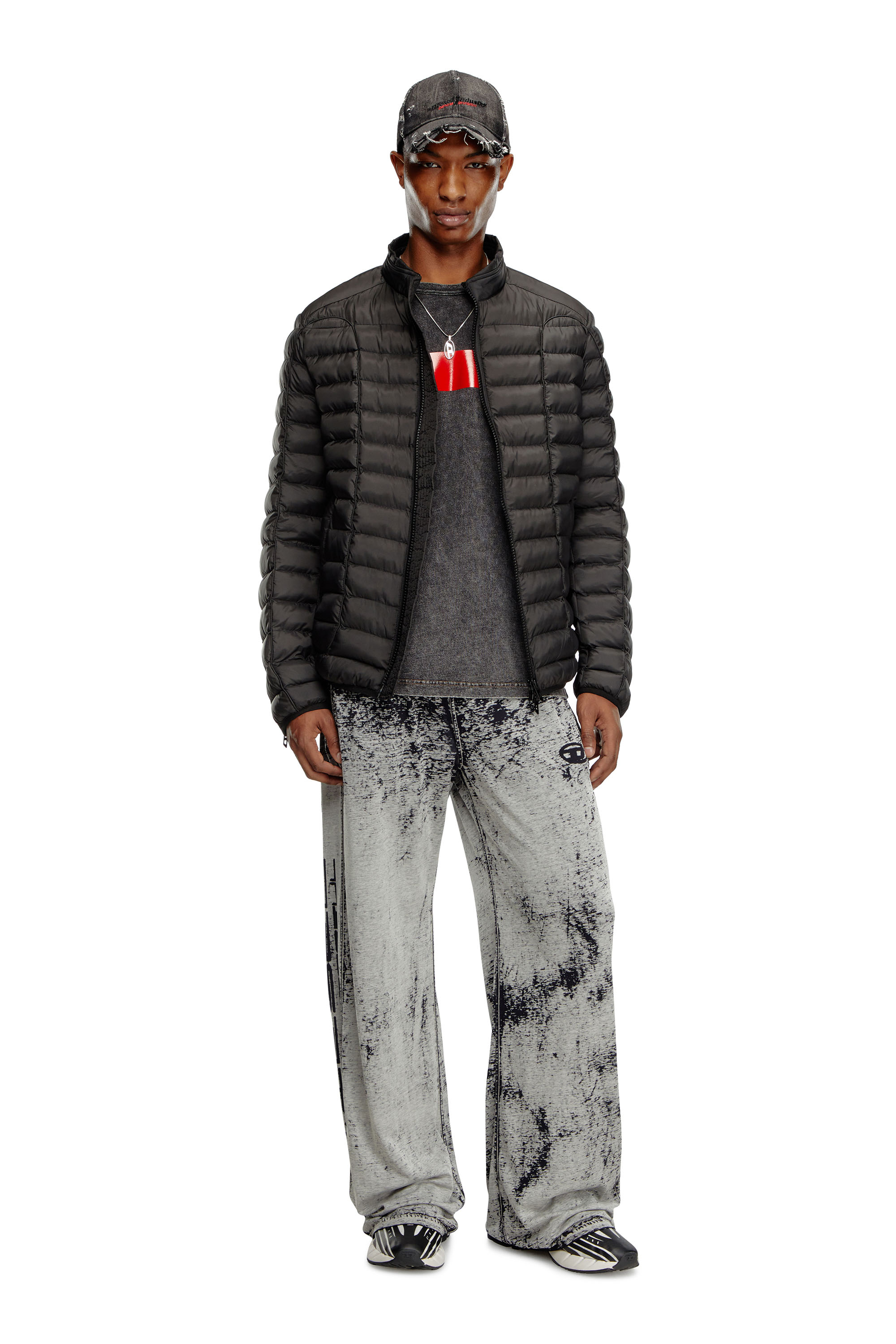 Diesel - W-PILOT, Piumino in nylon leggero Uomo in Nero - 1