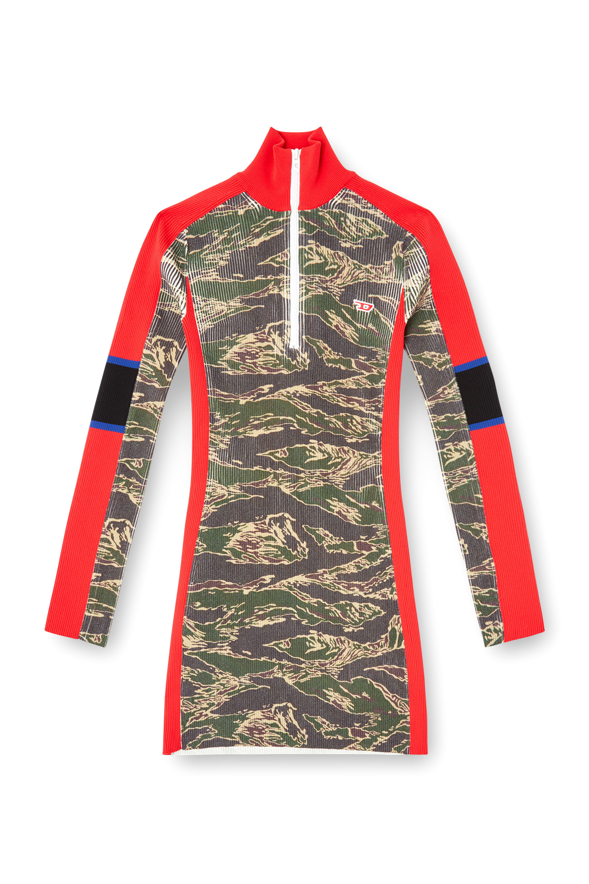 Diesel - M-CAMOK, Minidress in viscosa a coste camouflage Donna in Multicolor - 2