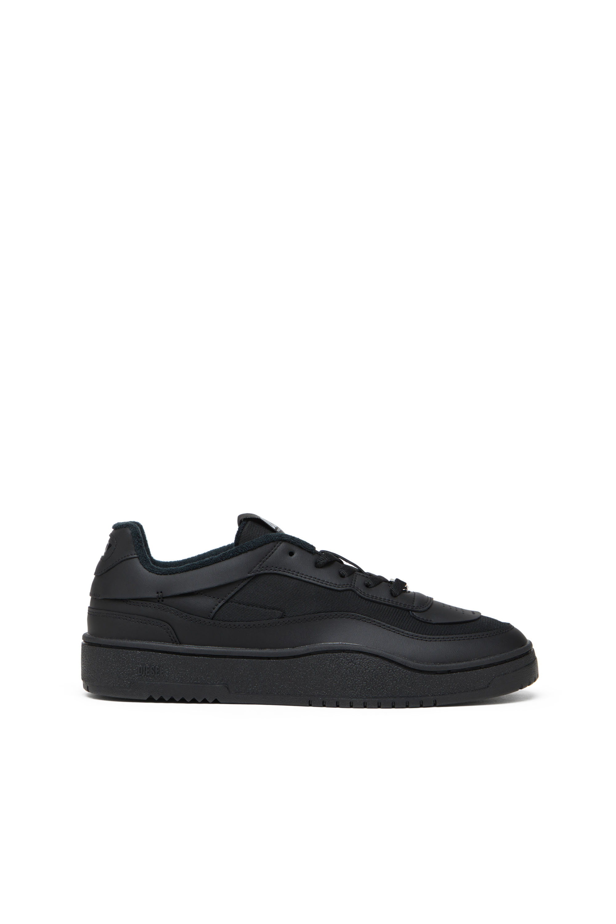 Diesel - S-OVAL SKATE LOW, S-Oval Skate-Sneaker in pelle e tessuto Uomo in Nero - 1