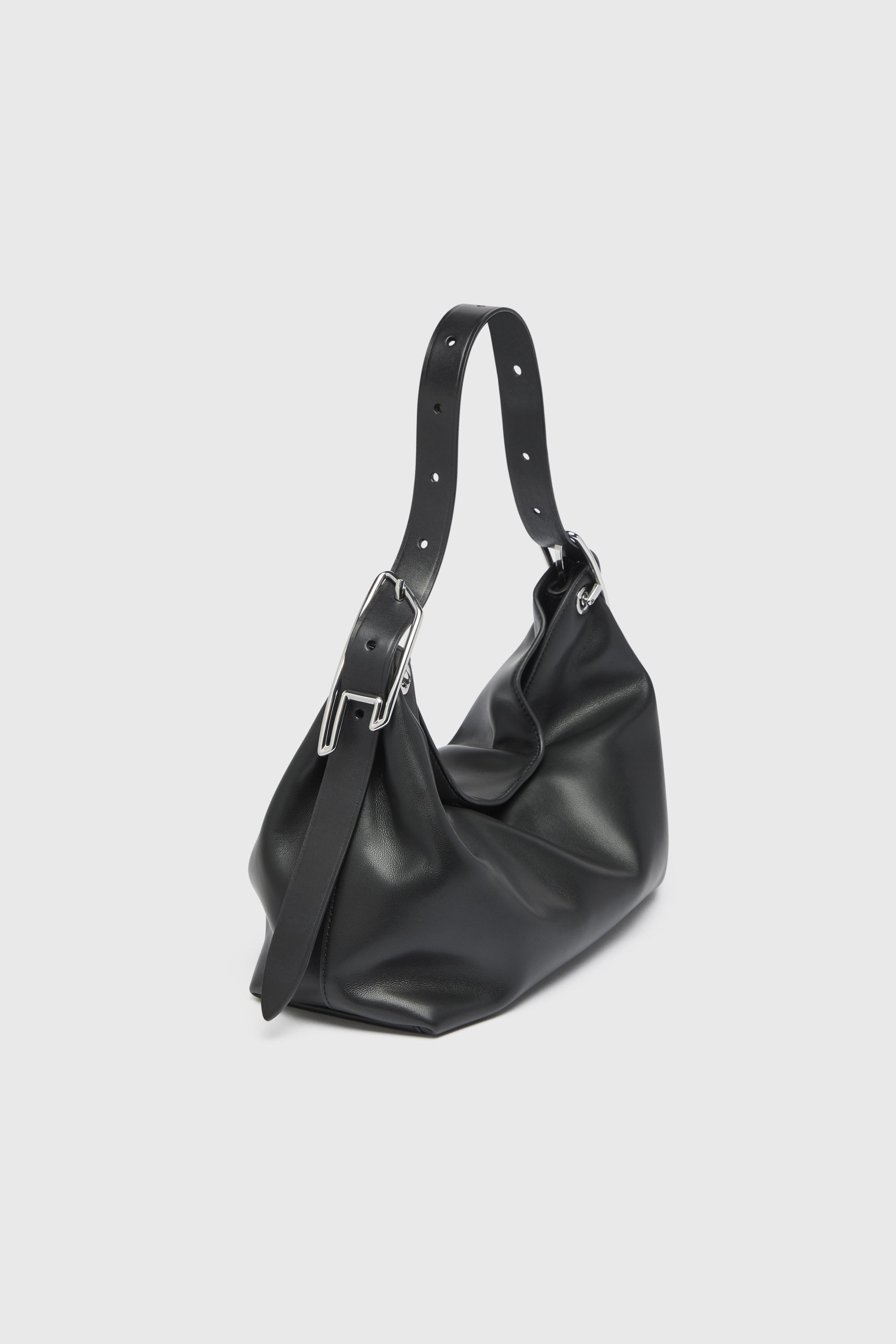 Diesel - D-LINE HOBO S, D-Line-Borsa a spalla in pelle Donna in Nero - 1
