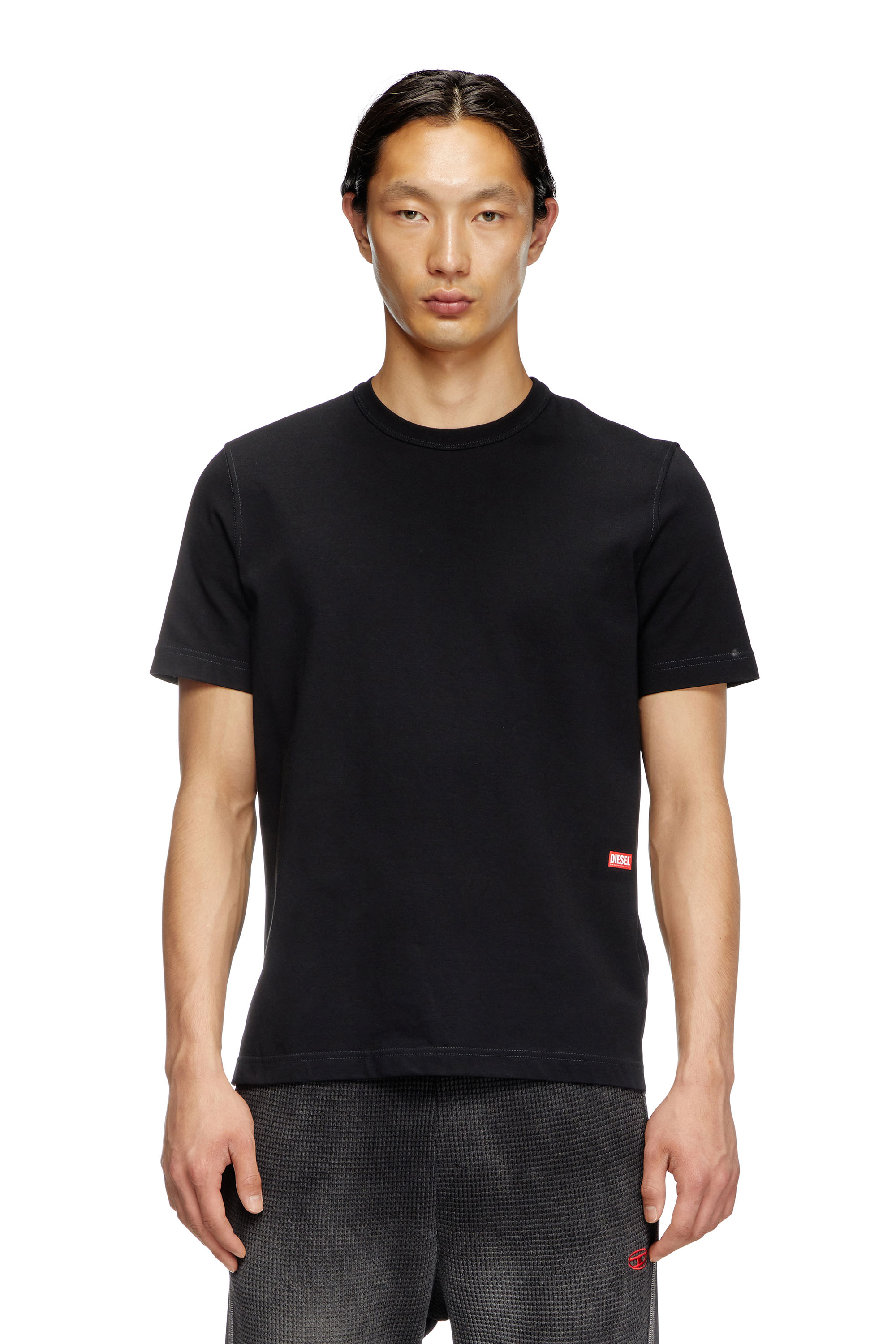 Diesel - T-ADJUST-SLITS-R13, T-shirt con stampa runway Uomo in Nero - 1