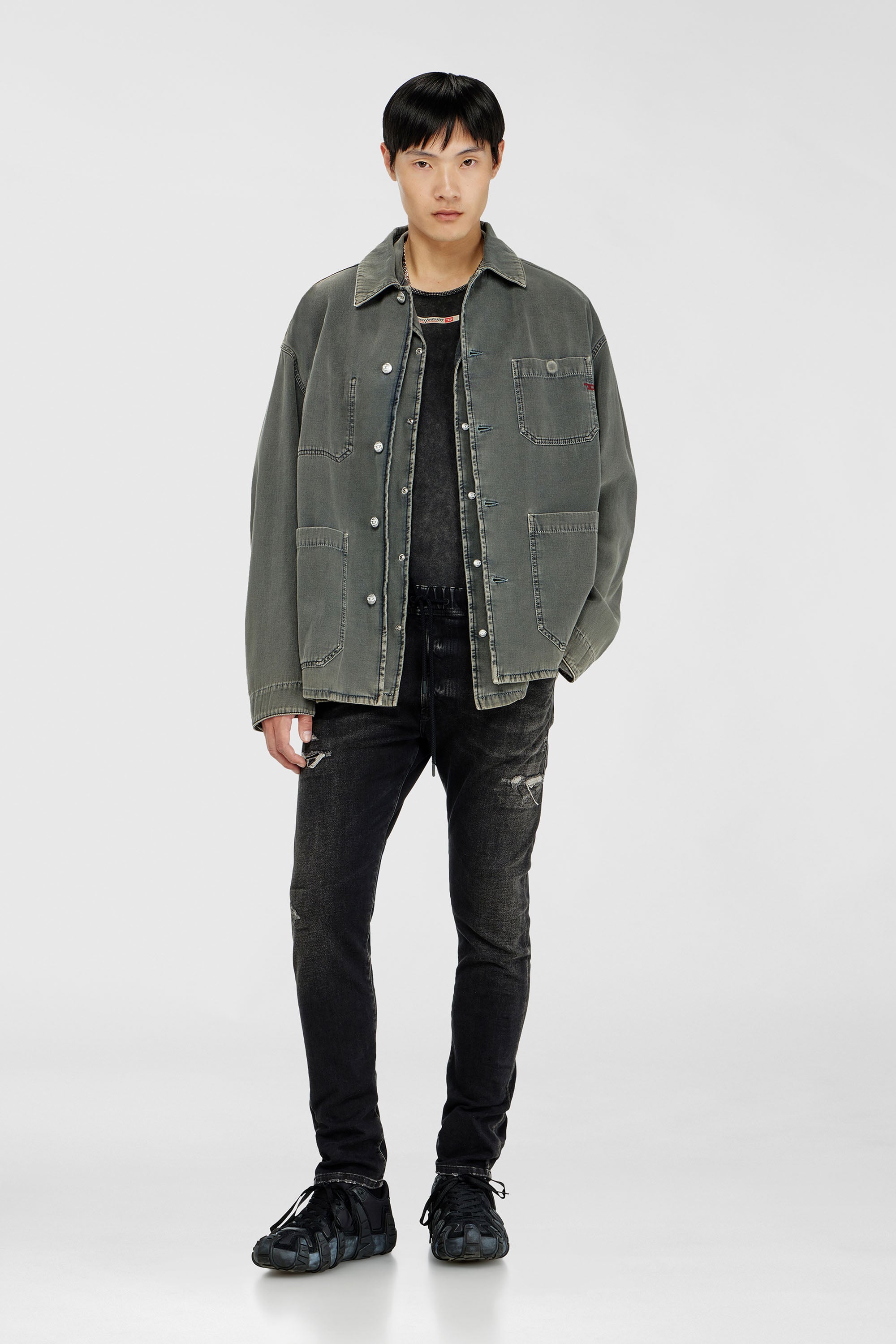 Diesel - Regular E-Krooley Joggjeans&reg; 09Q22 Uomo, Nero/Grigio scuro - Image 1