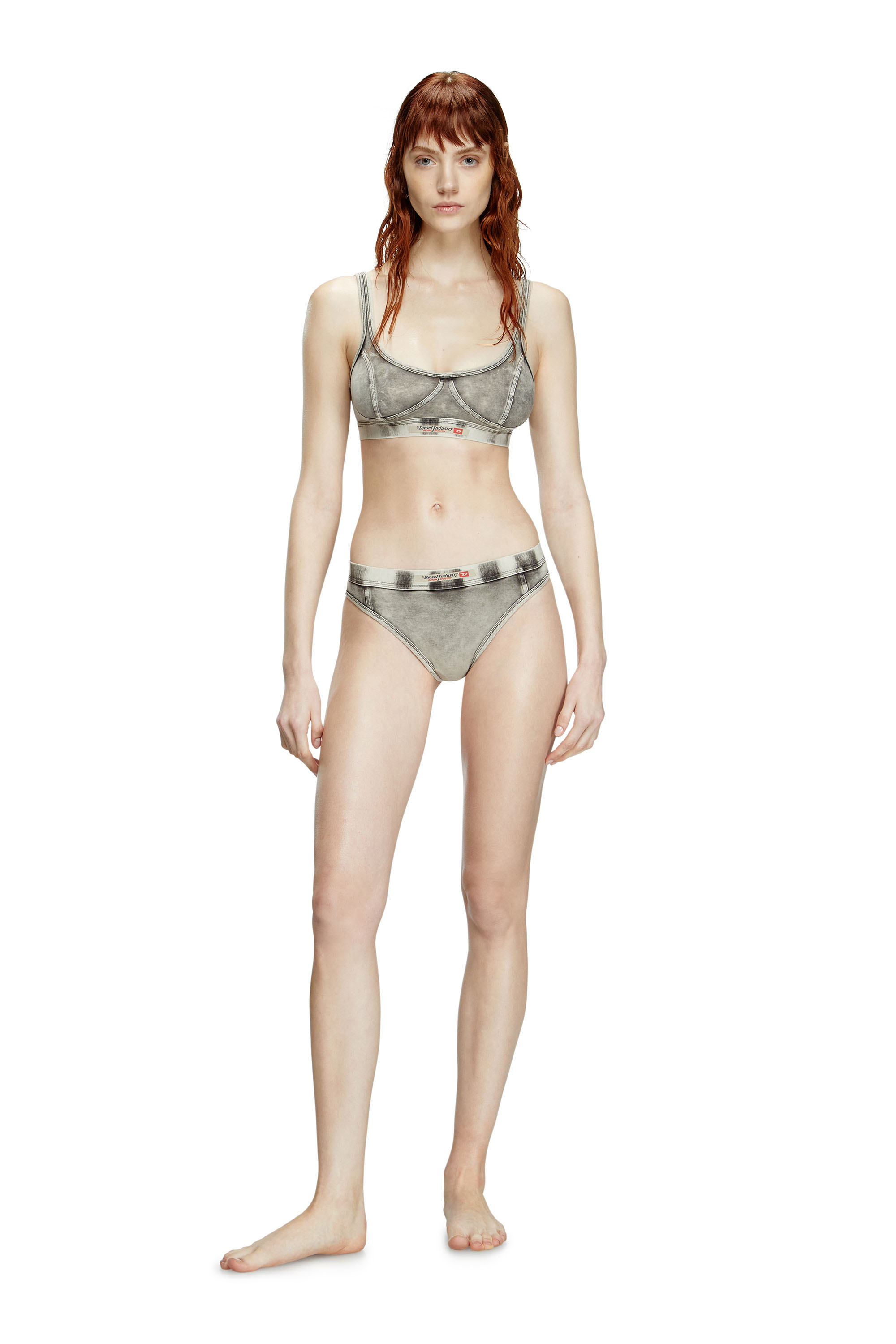 Diesel - KASSIE-DNM, Reggiseno in jersey effetto denim Donna in Grigio - 3