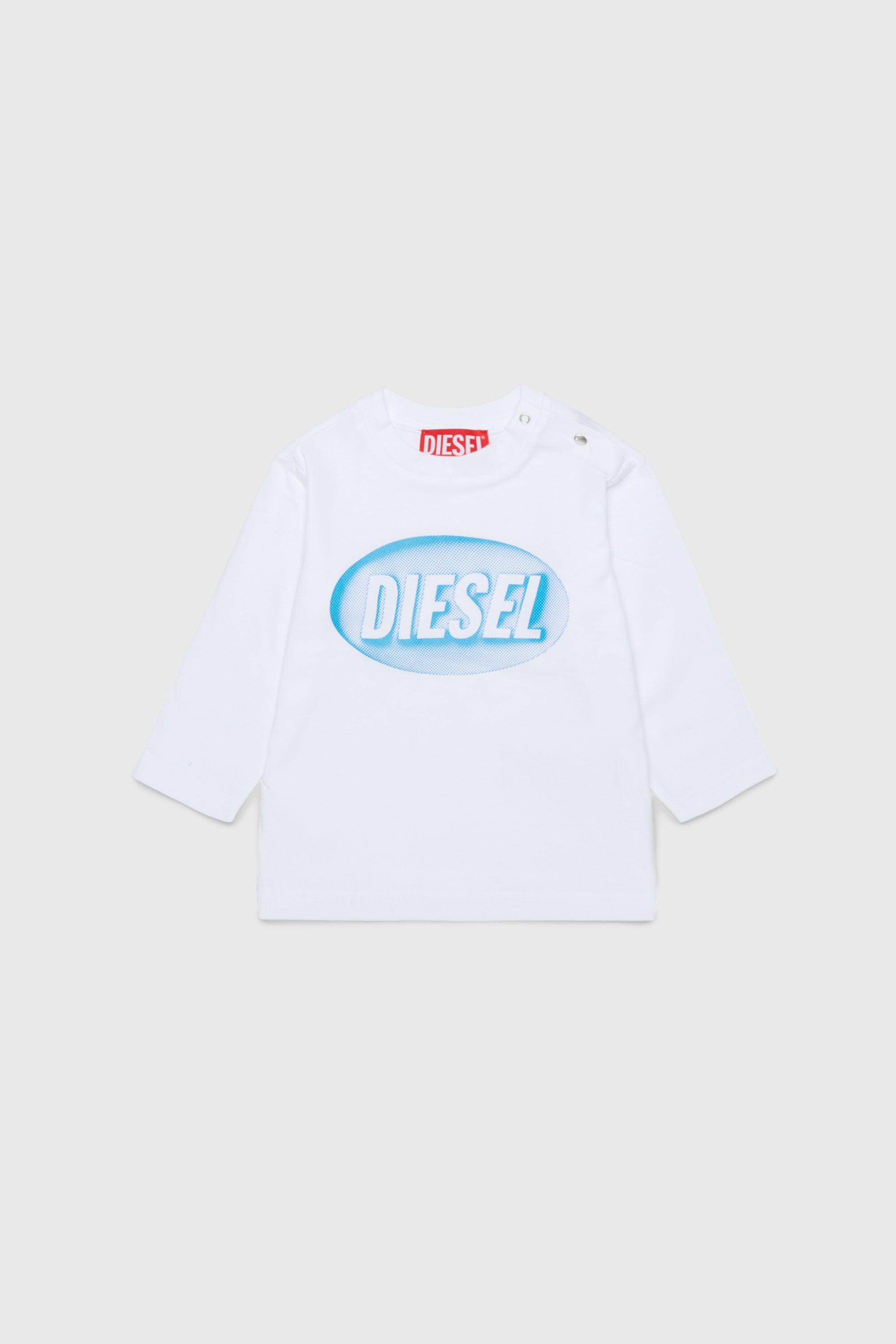 Diesel - TELMB, T-shirt in cotone con stampa logo Uomo in Bianco - 1