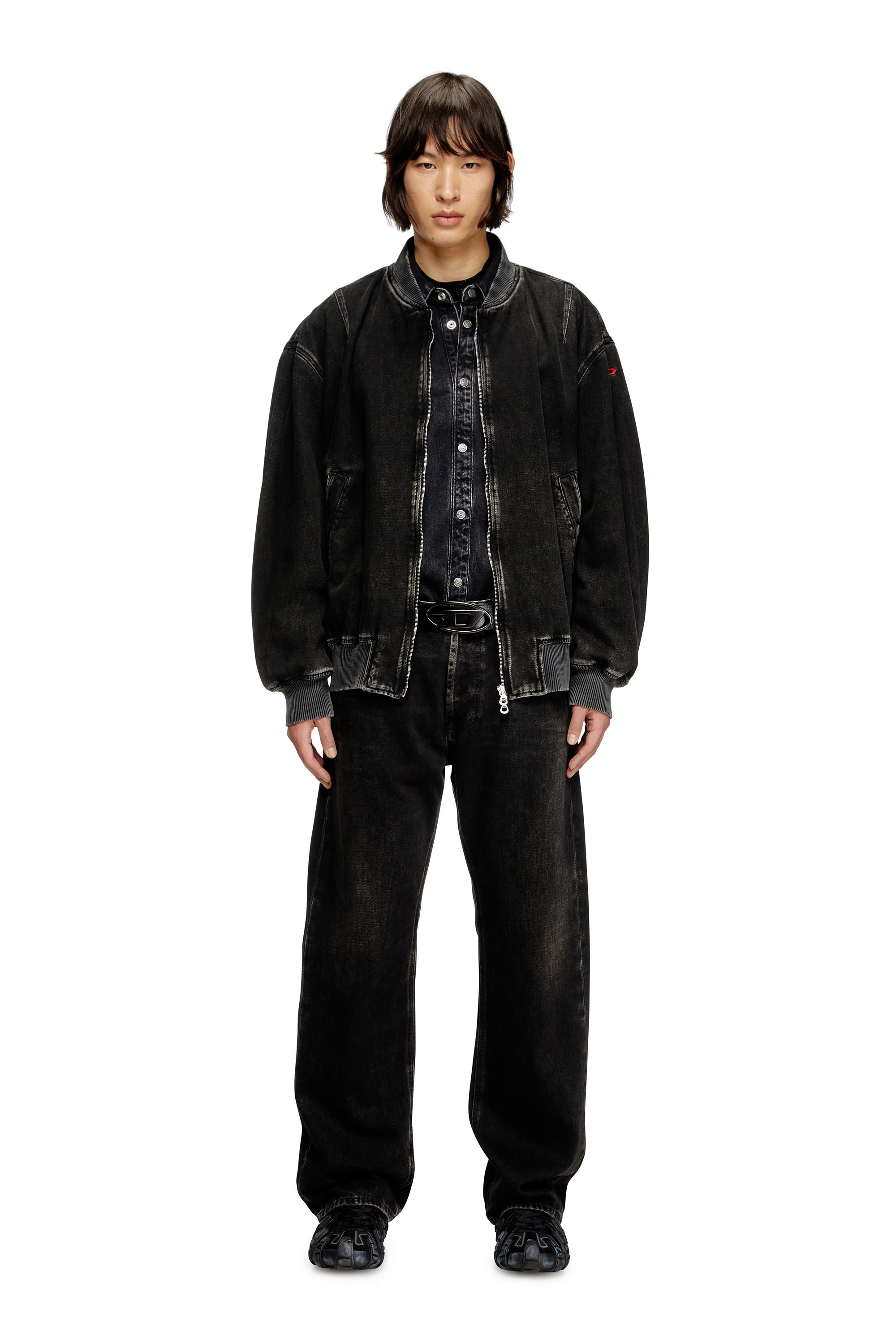 Diesel - D-VINZ, Bomber in denim lavaggio clean Uomo in Nero - 2