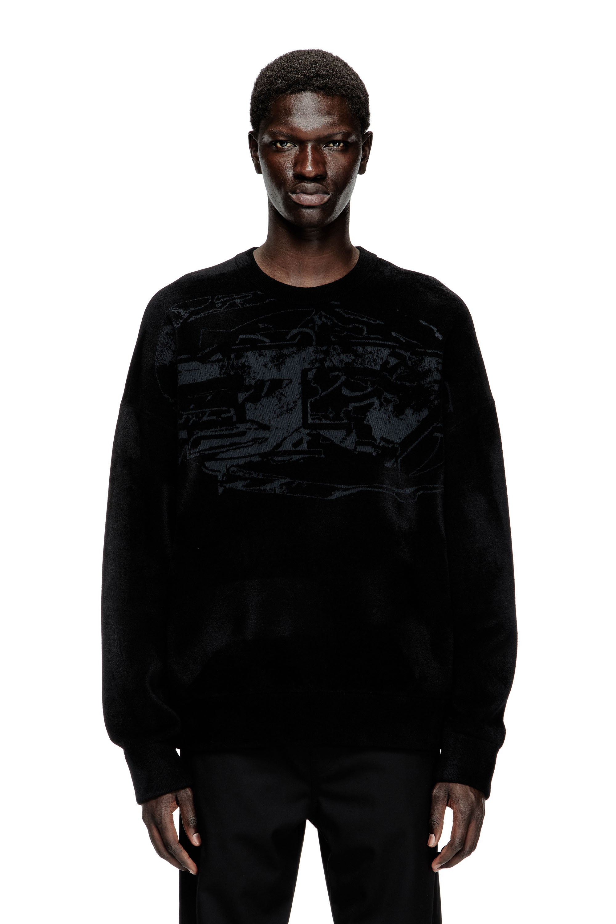 Diesel - K-TRESA, Maglia in ciniglia jaquard con logo Uomo in ToBeDefined - 1
