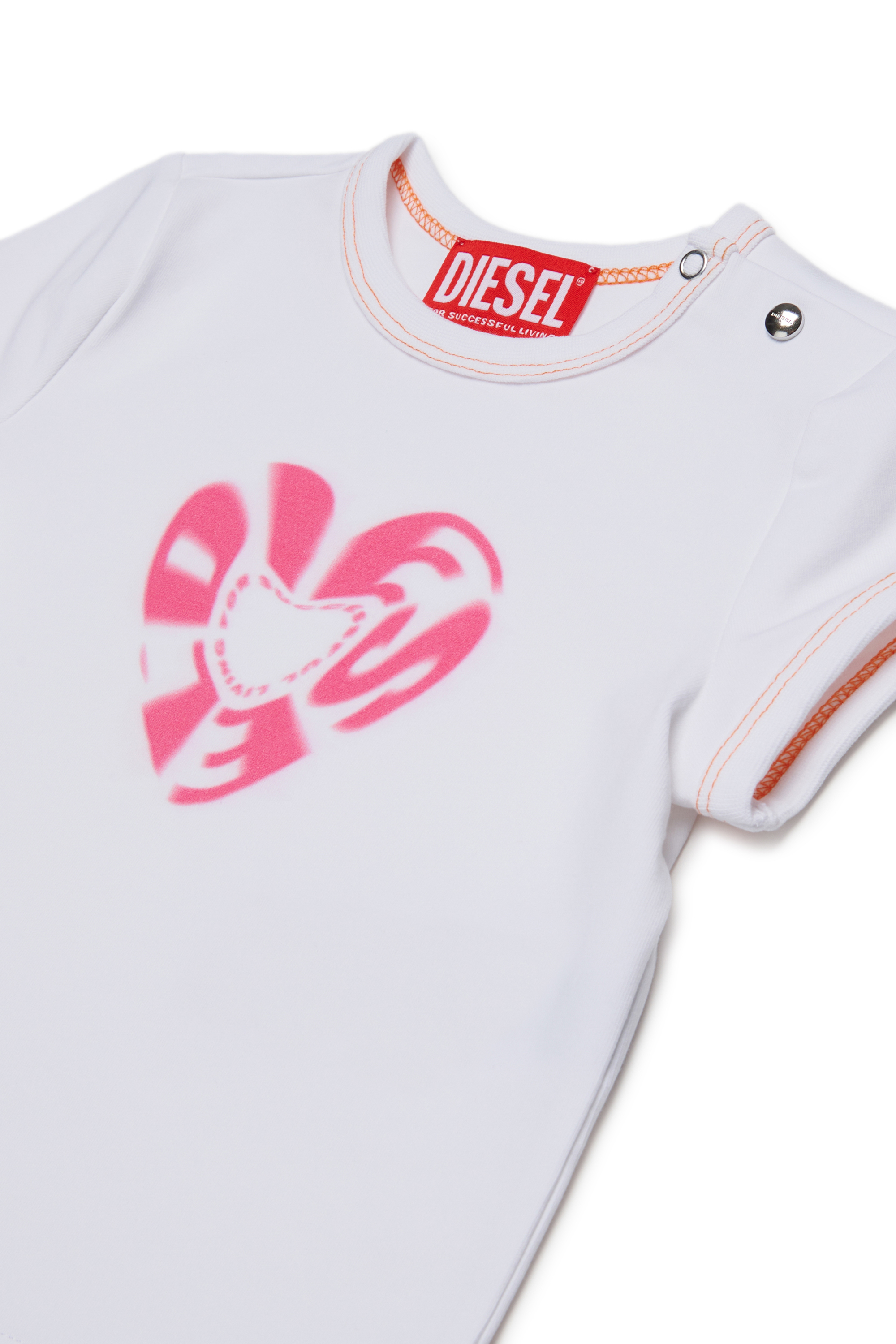 Diesel - TRILIB, T-shirt in cotone con stampa a cuore Donna in Bianco - 3