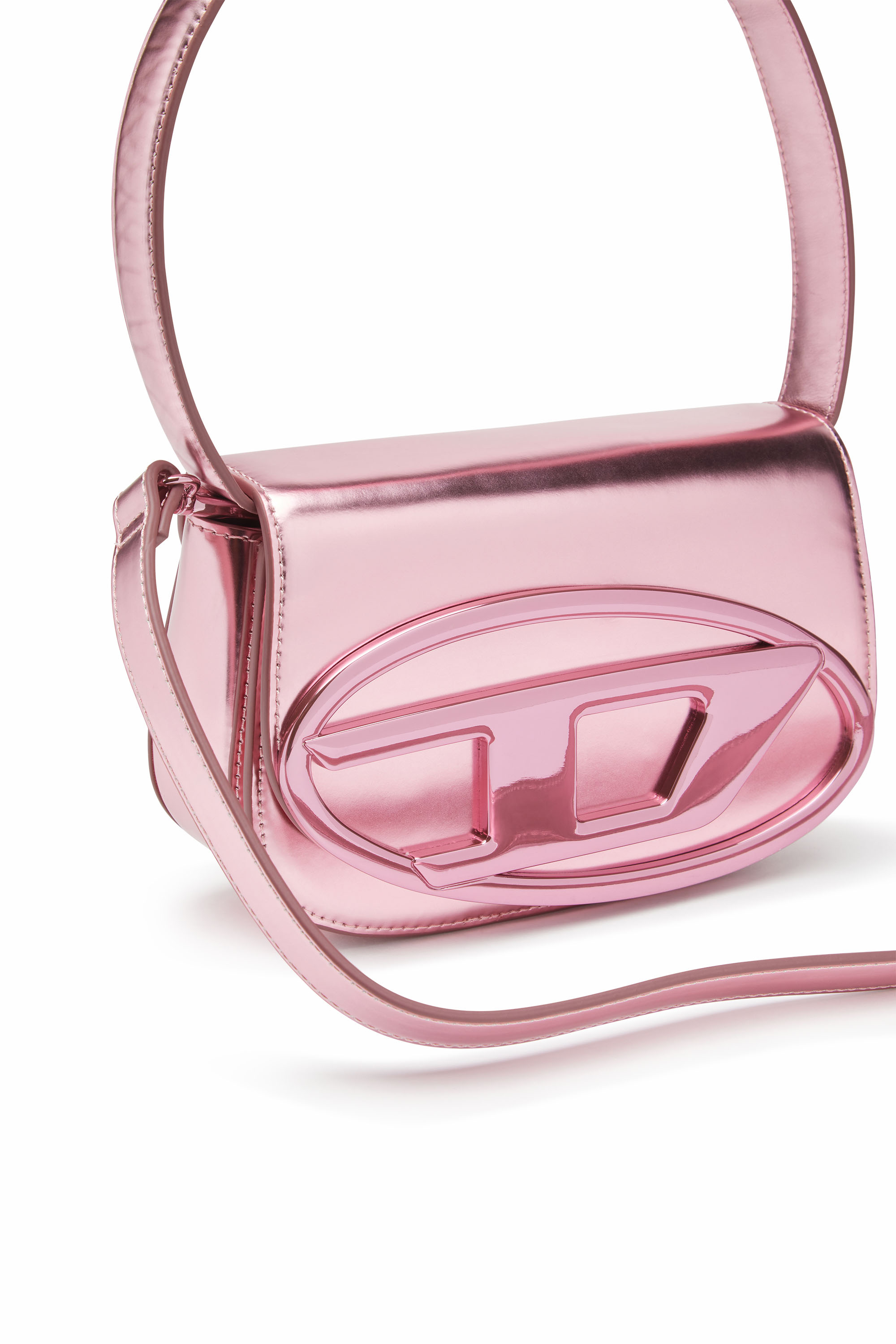 Diesel - 1DR, 1DR-Iconica borsa a spalla in pelle specchiata Donna in Rosa - 5
