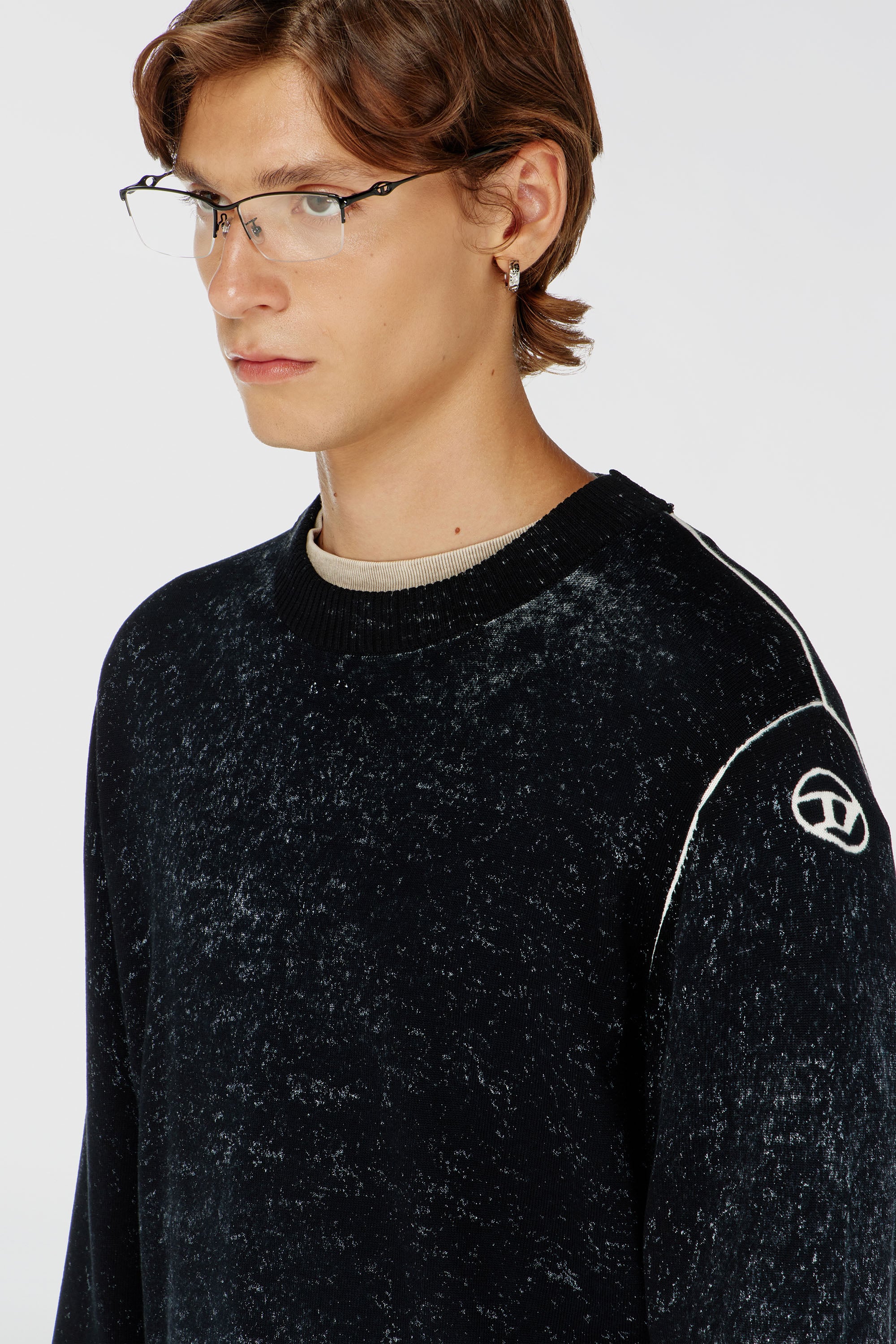 Diesel - K-LARENCE-B, Maglia in cotone stampata al contrario Uomo in Nero - 5