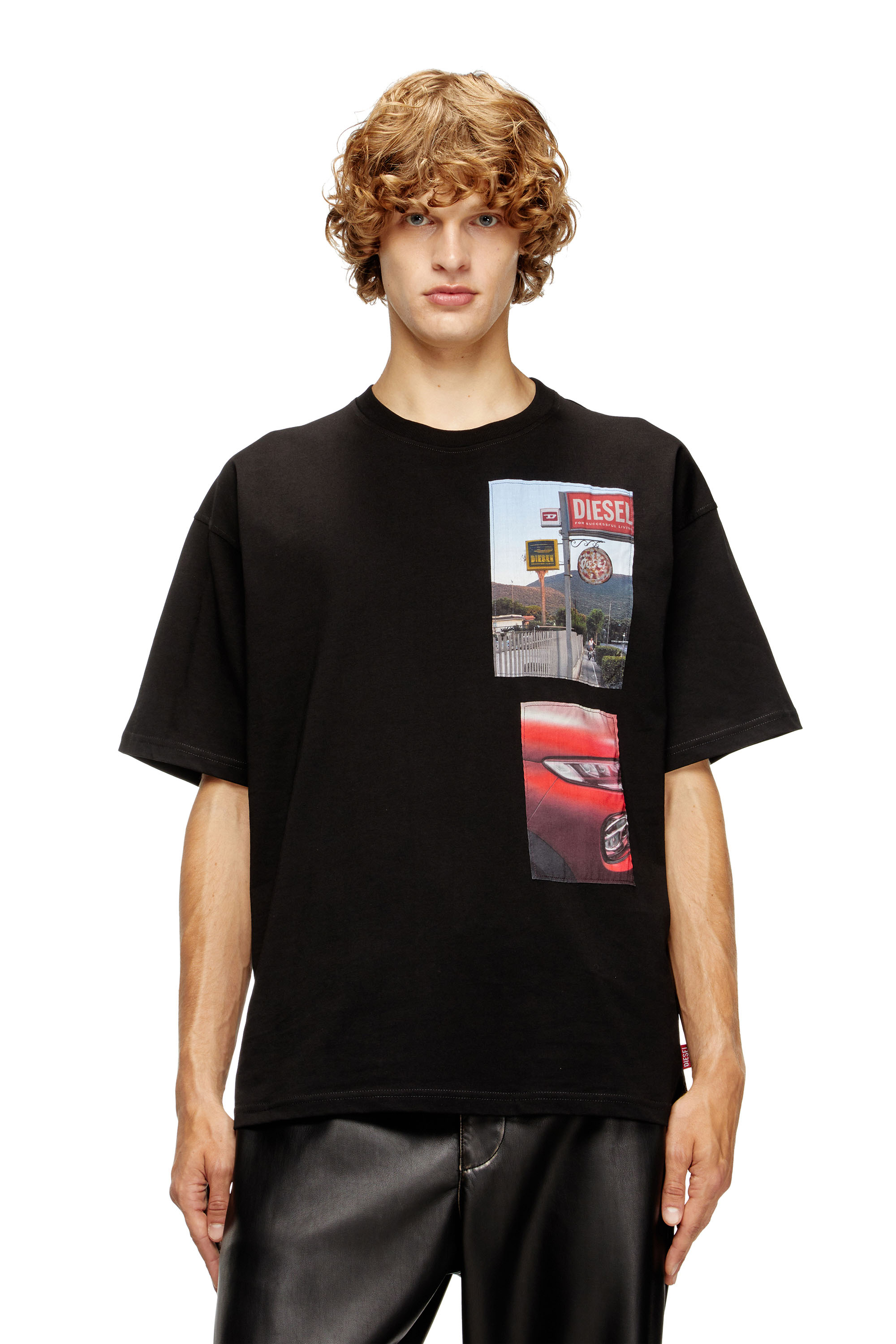 Diesel - T-BOXT-T3, T-shirt con patch fotografiche Uomo in Nero - 1