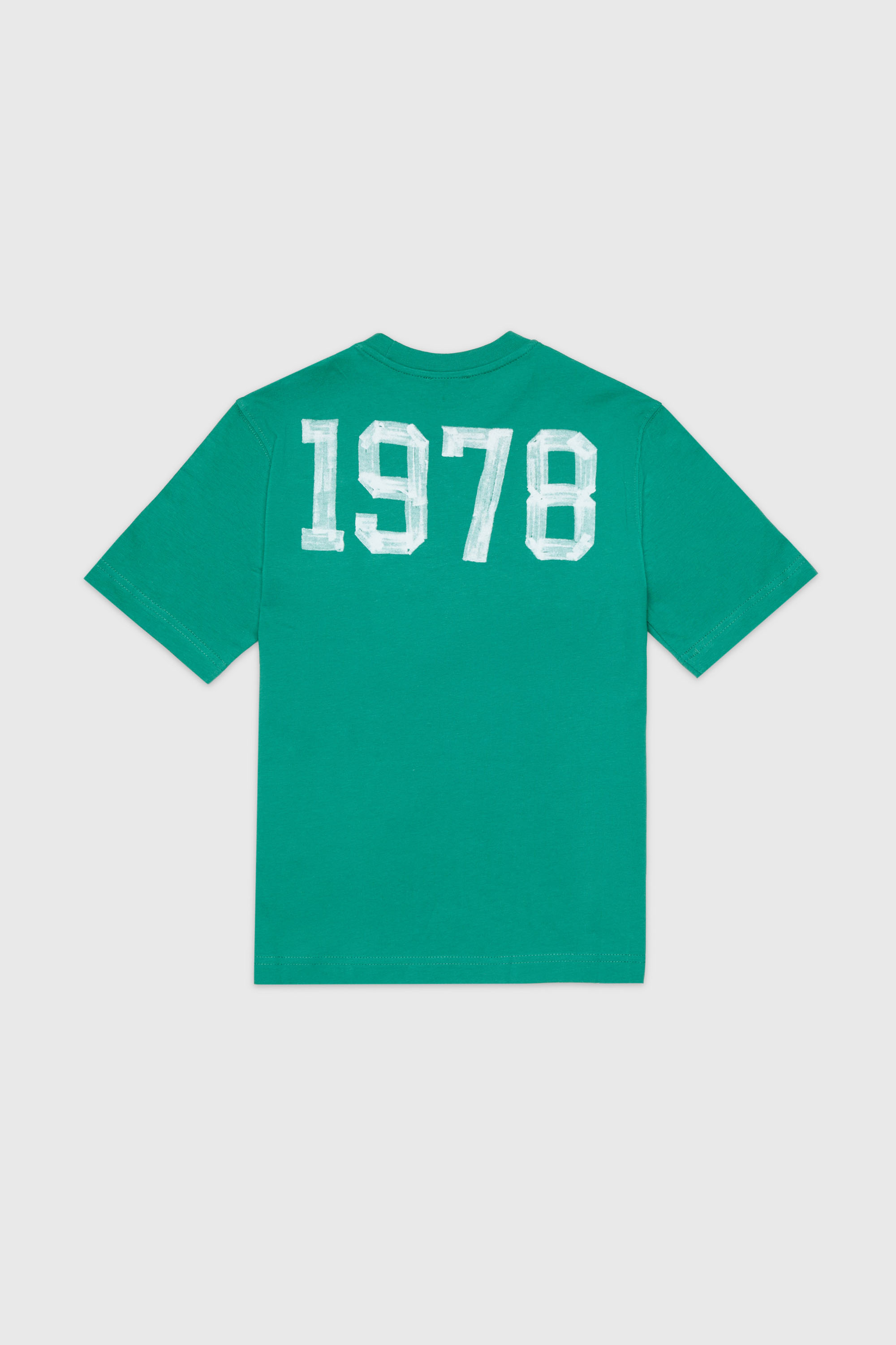 Diesel - TBAND OVER, T-shirt in cotone con grafica stile college Uomo in Verde - 2