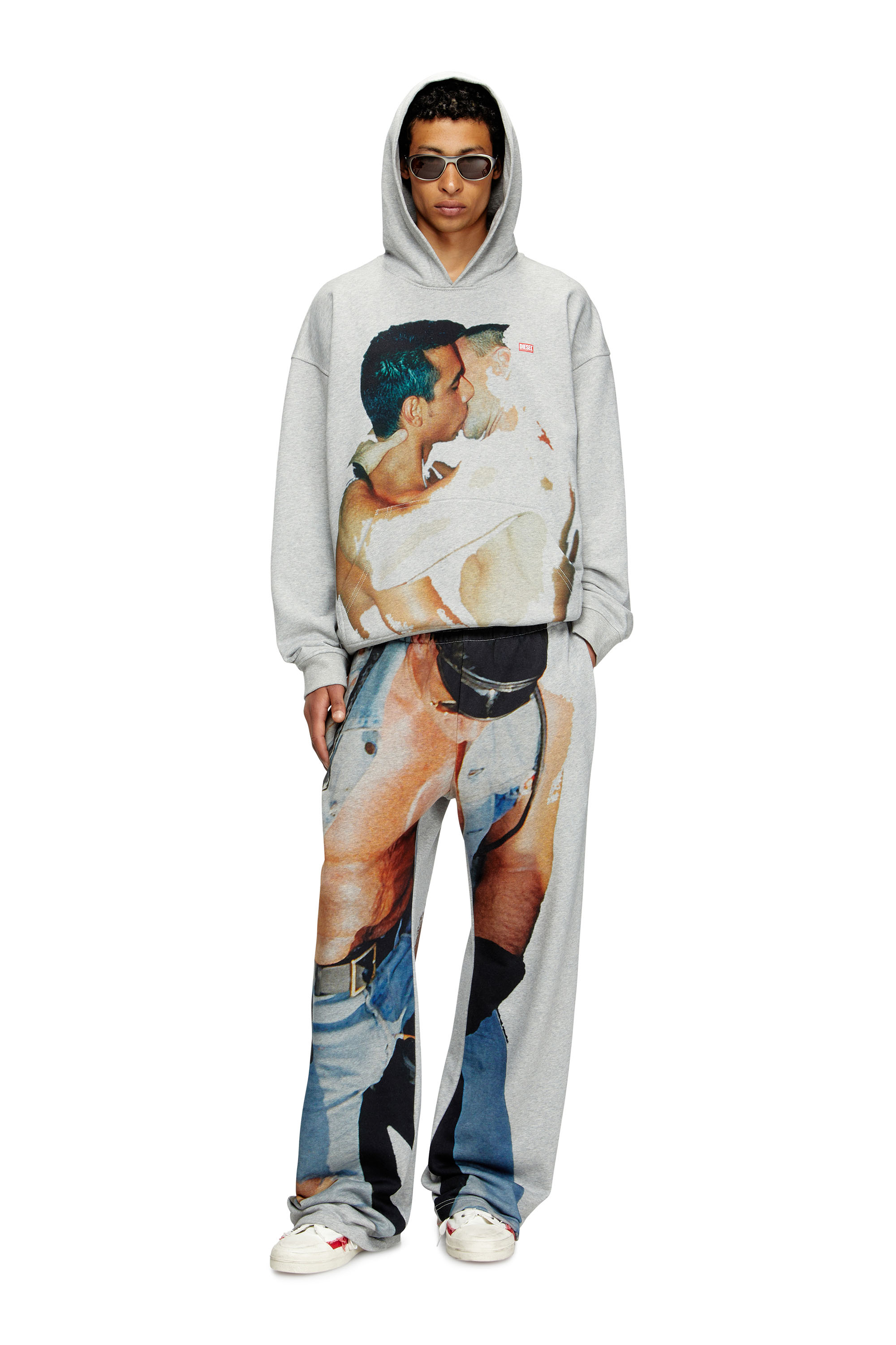 Diesel - PR-S-BOXT-HOOD-TOM25, Hoodie con stampa grafica Unisex in Grigio - 1