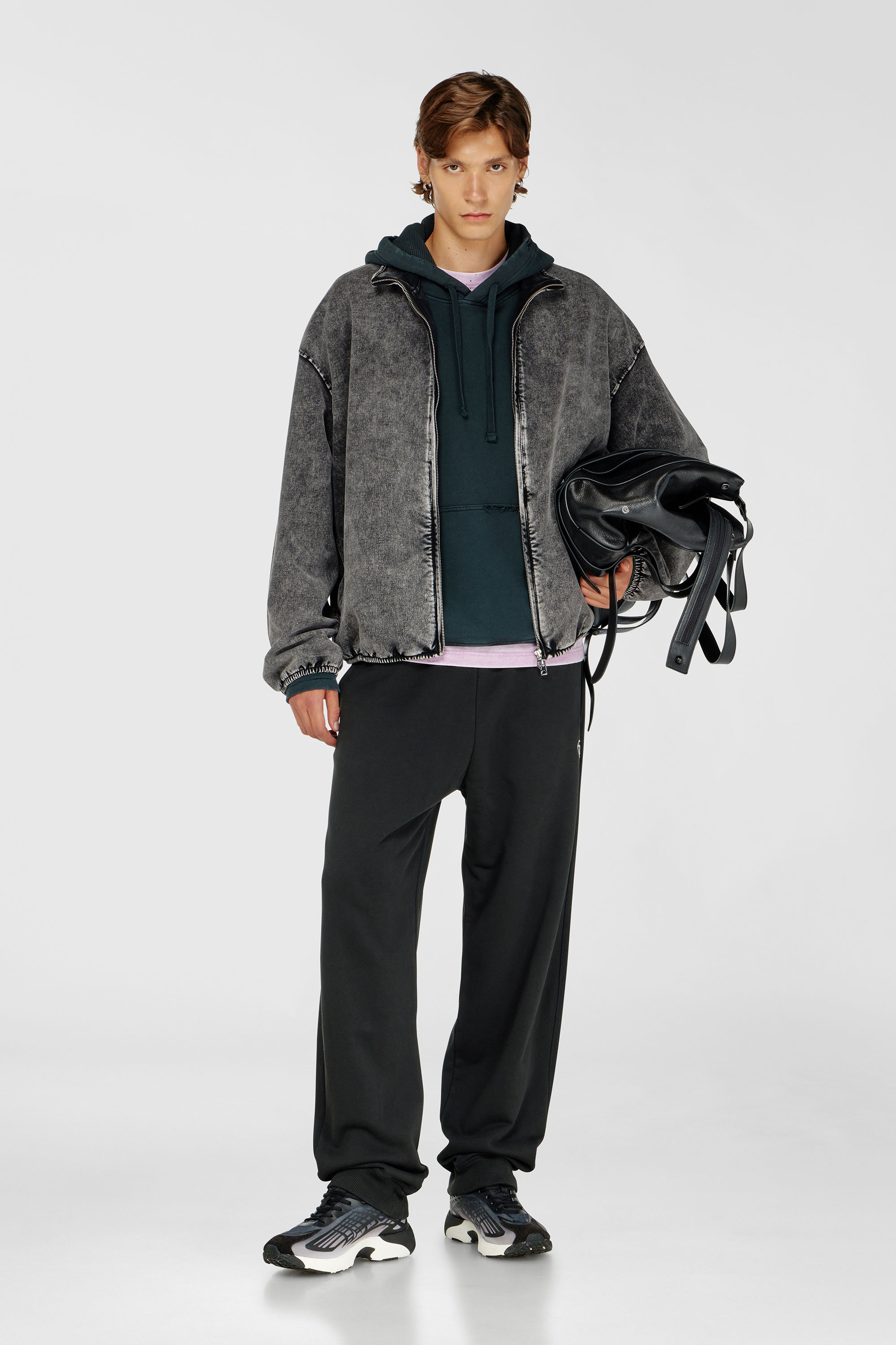Diesel - P-MARKY-IOD, Pantaloni in cotone con Oval D metallico Uomo in Nero - 1