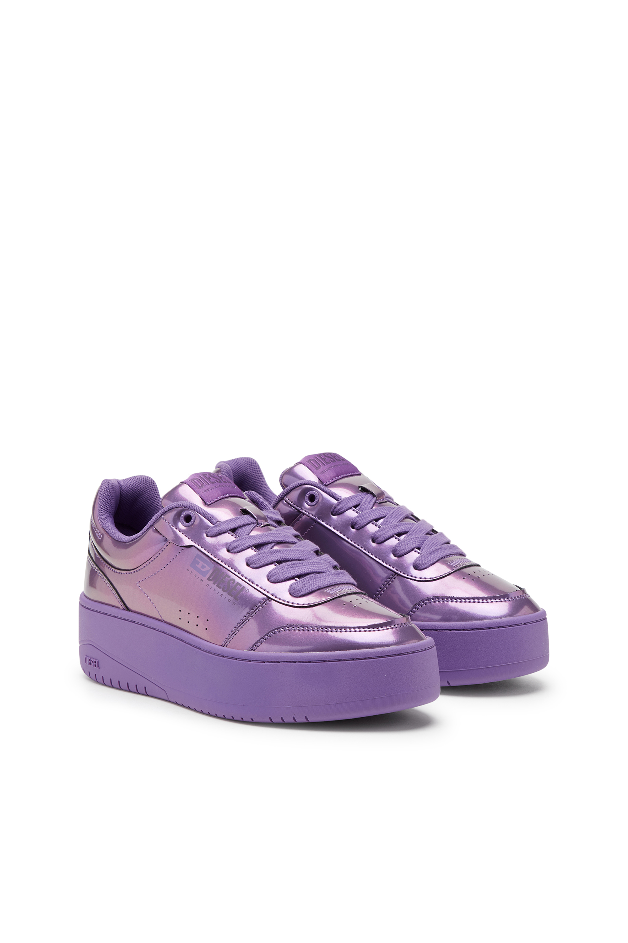 Diesel - S-ATHENE BOLD VTG W, S-Athene-Sneaker platform iridescenti Donna in Viola - 2