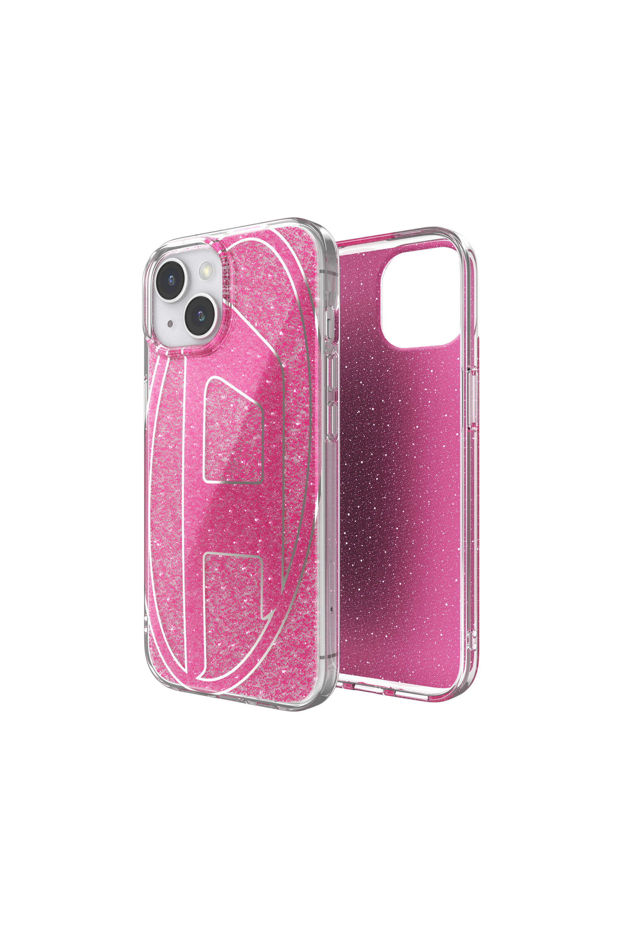 Diesel - 60035 AOP CASE, Cover glitterata per iP 15 Unisex in Rosa - 1