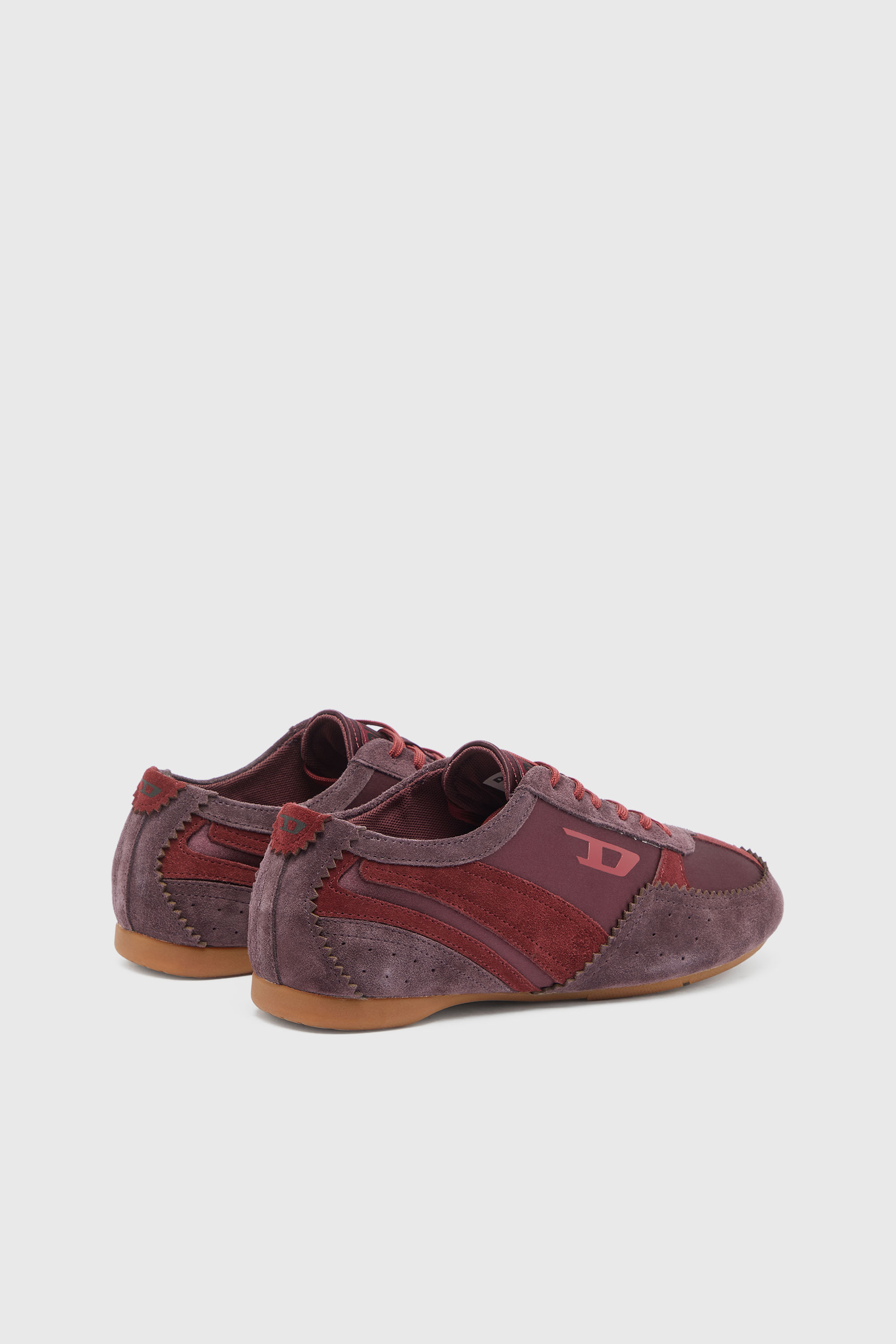 Diesel - D-MILE LOW II W, D-Mile - Sneaker flat con inserti in suede Donna in Rosso - 3