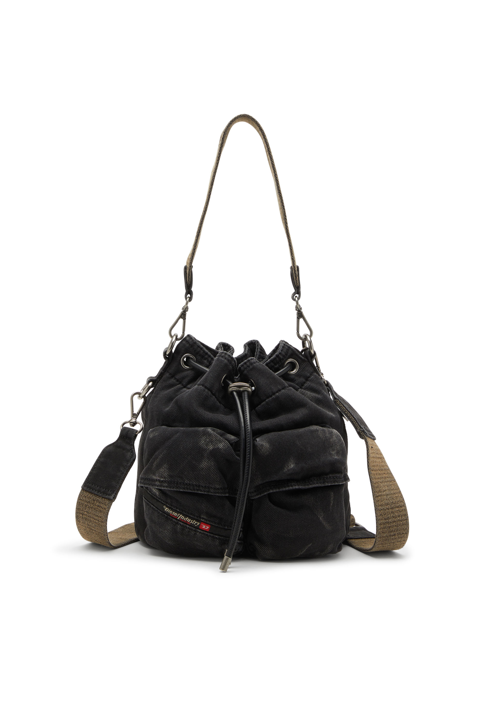 Diesel - MULTI-PKTS BUCKET X, Multi-Pkts-Bucket multipocket in denim washed Unisex in Nero - 1