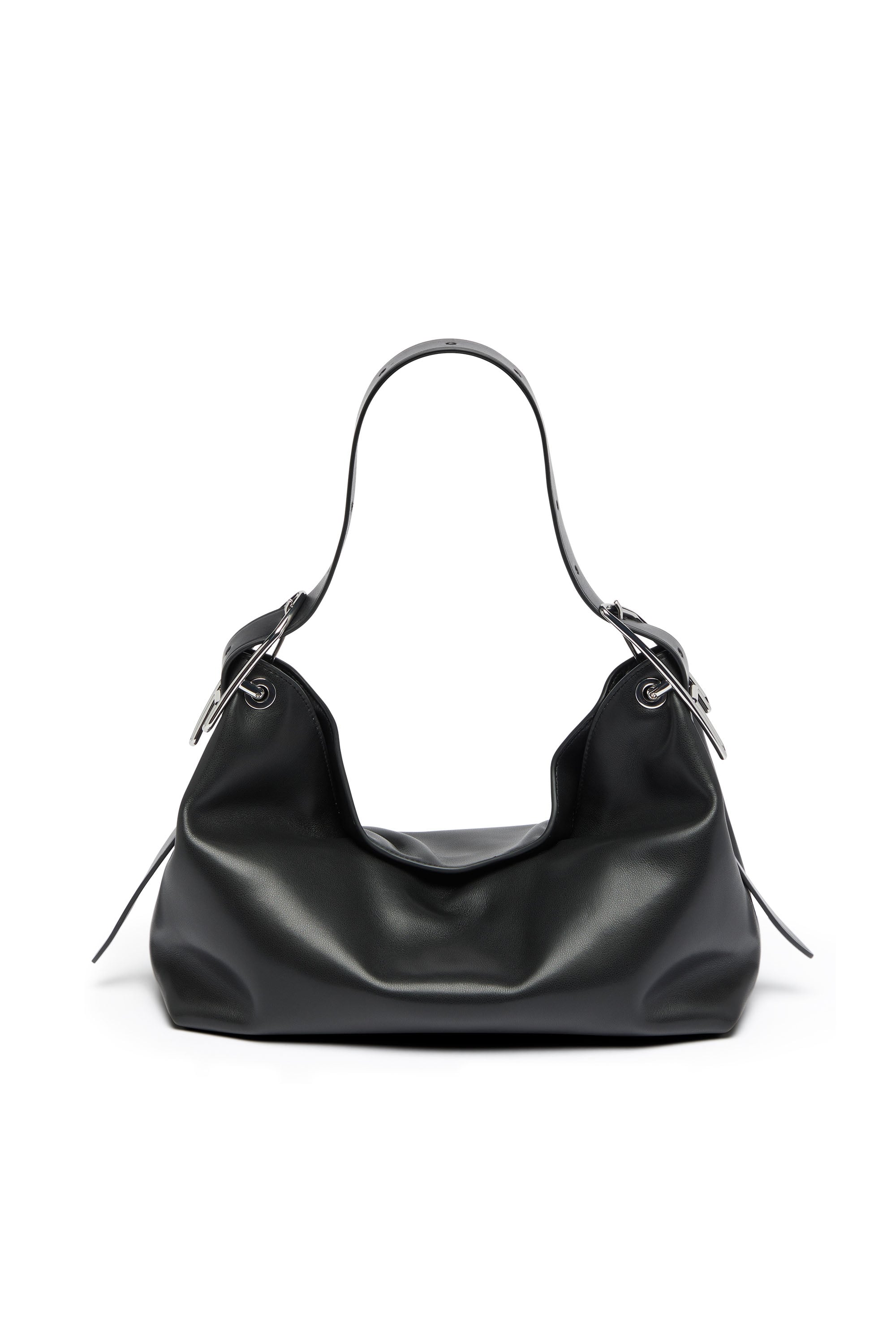 Diesel - D-LINE HOBO S, D-Line-Borsa a spalla in pelle Donna in Nero - 1