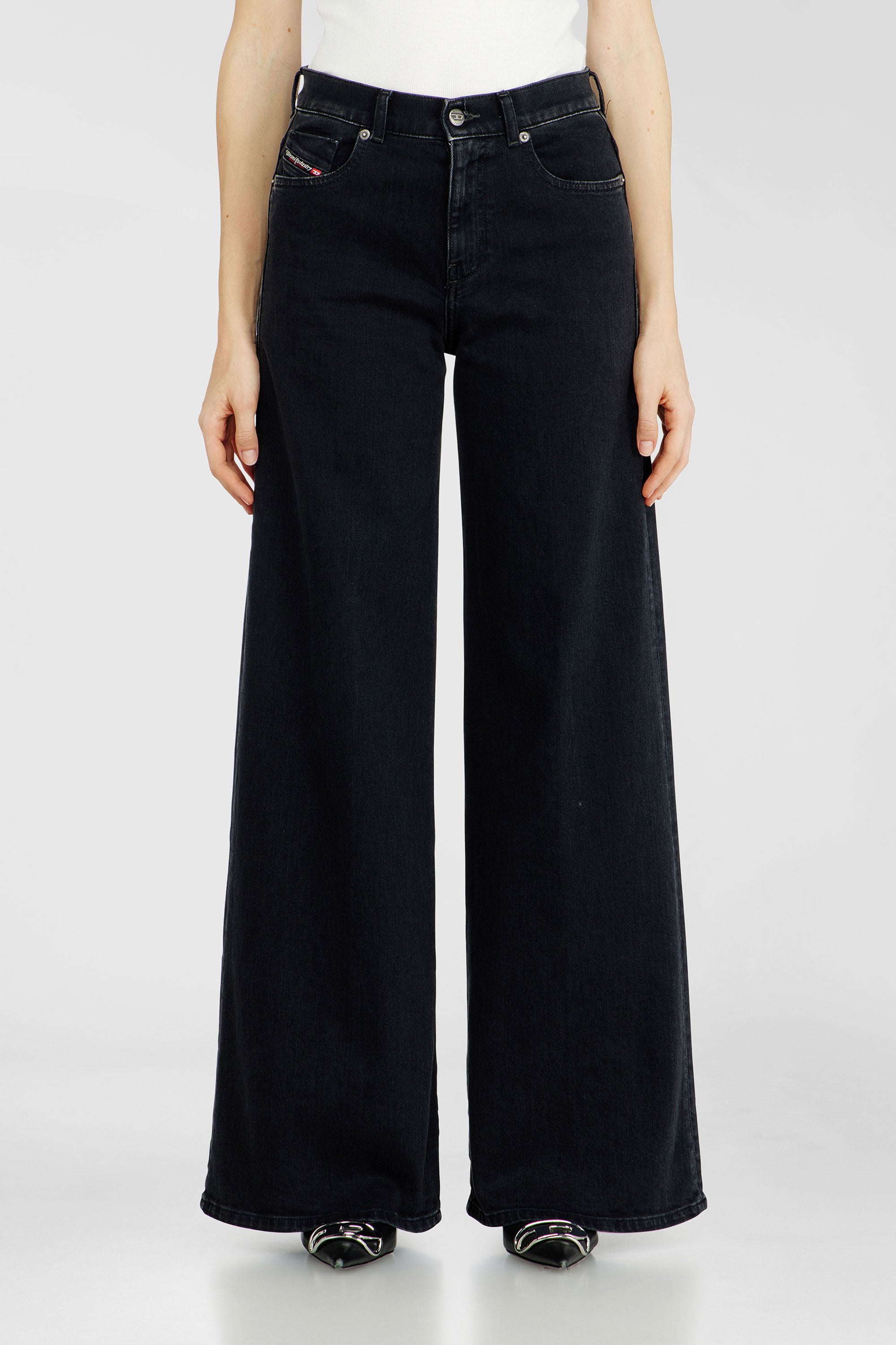 Diesel - Flare Jeans 1978 D-Akemi 09N89 Donna, Nero/Grigio scuro - Image 1