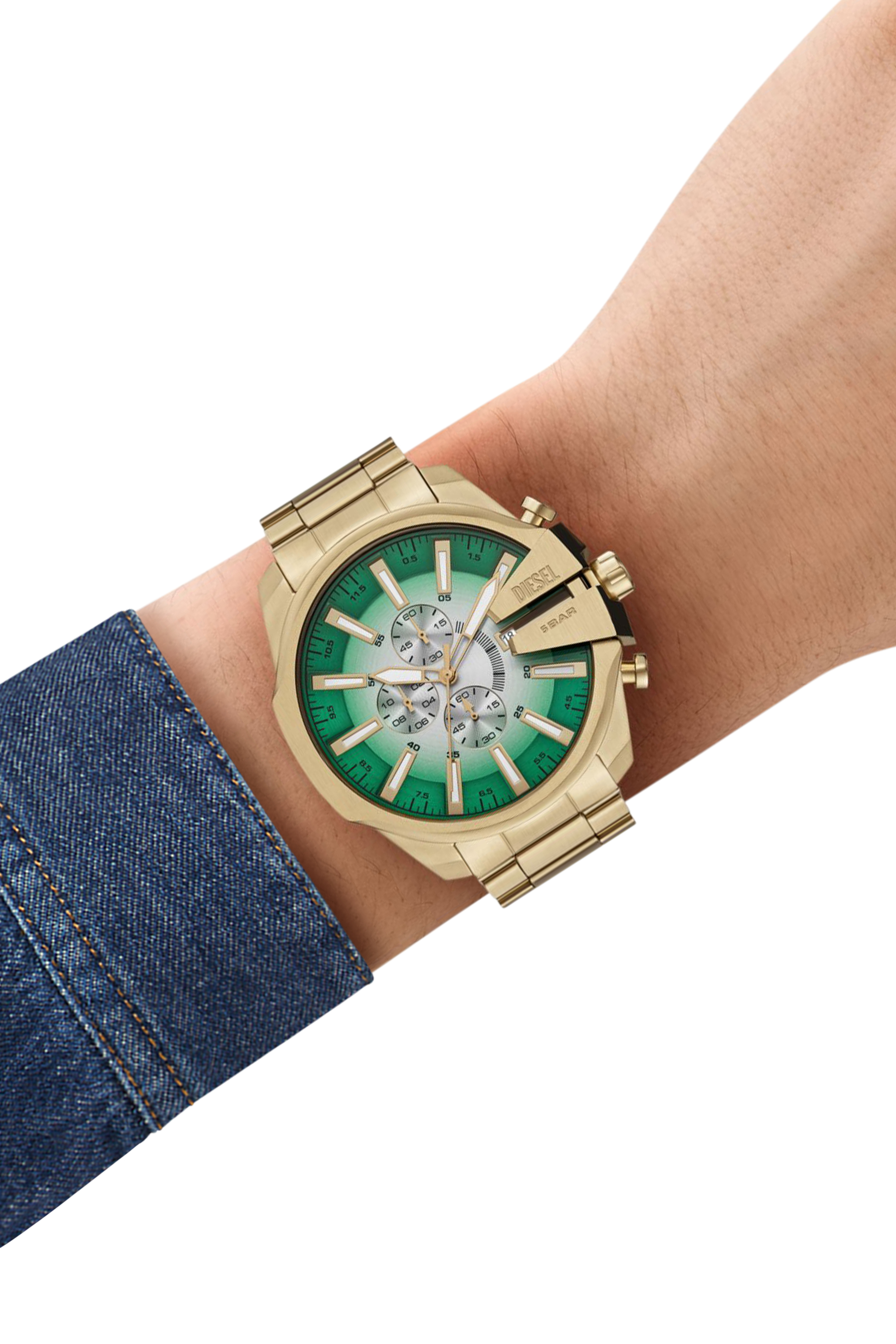Diesel - DZ4684 WATCH, Orologio Mega Chief Slim in acciaio inossidabile Uomo in Oro - 4