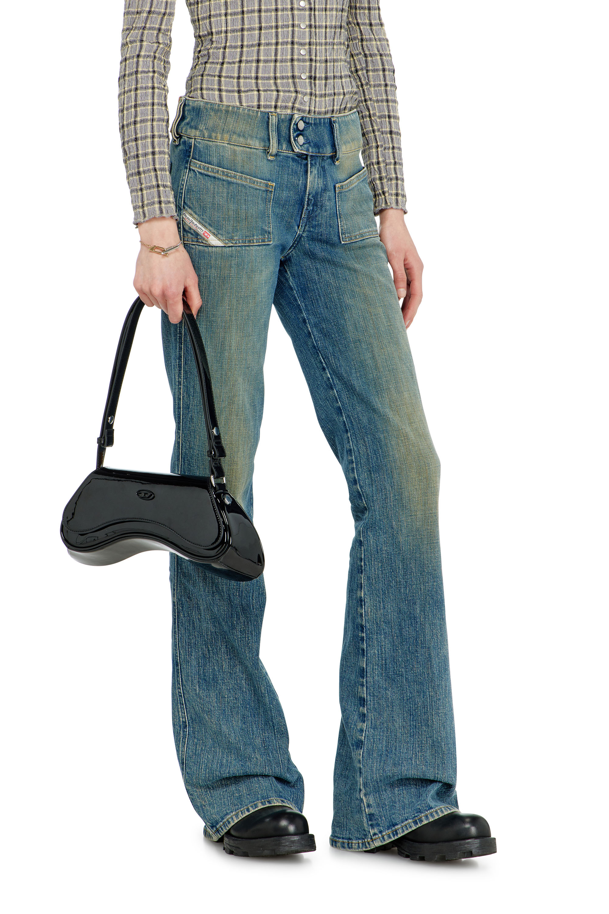 Diesel - Bootcut Jeans D-Hush 007EJ Donna, Blu medio - Image 7