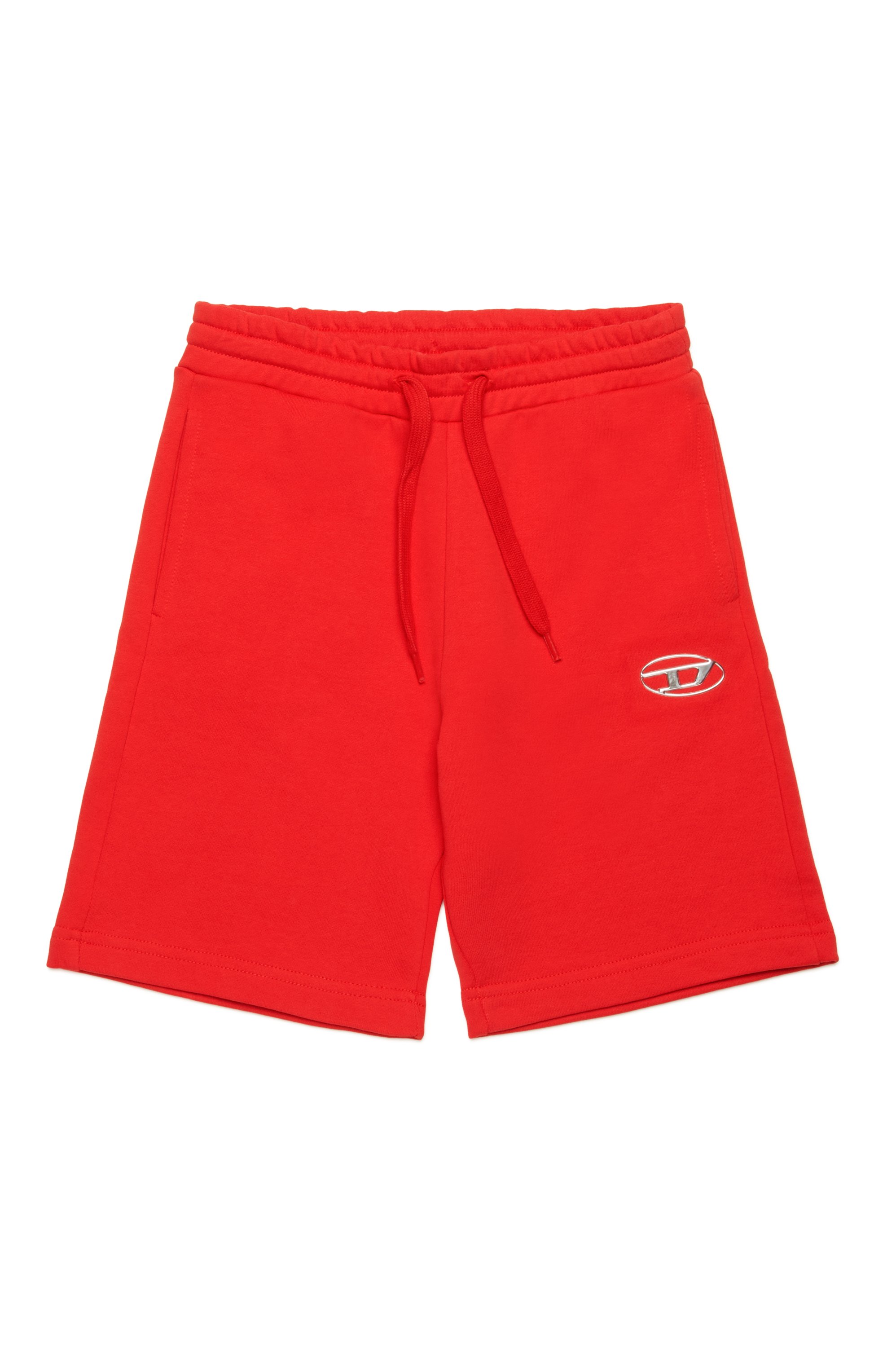 Diesel - PMACISHORT, Shorts sportivi con Oval D effetto metallo Uomo in Rosso - 1