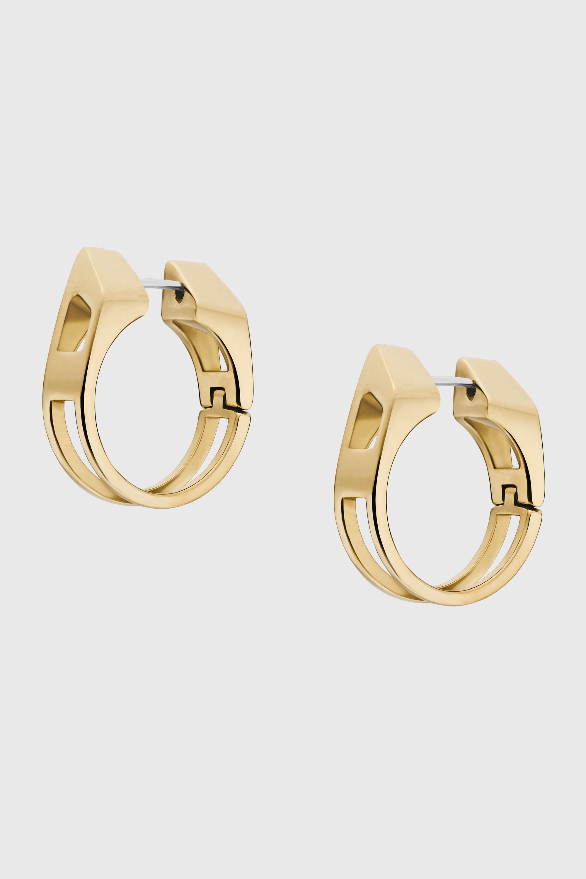Diesel - DX1671710 JEWELLERY, Orecchini a cerchio in acciaio inox dorato Unisex in Oro - 2