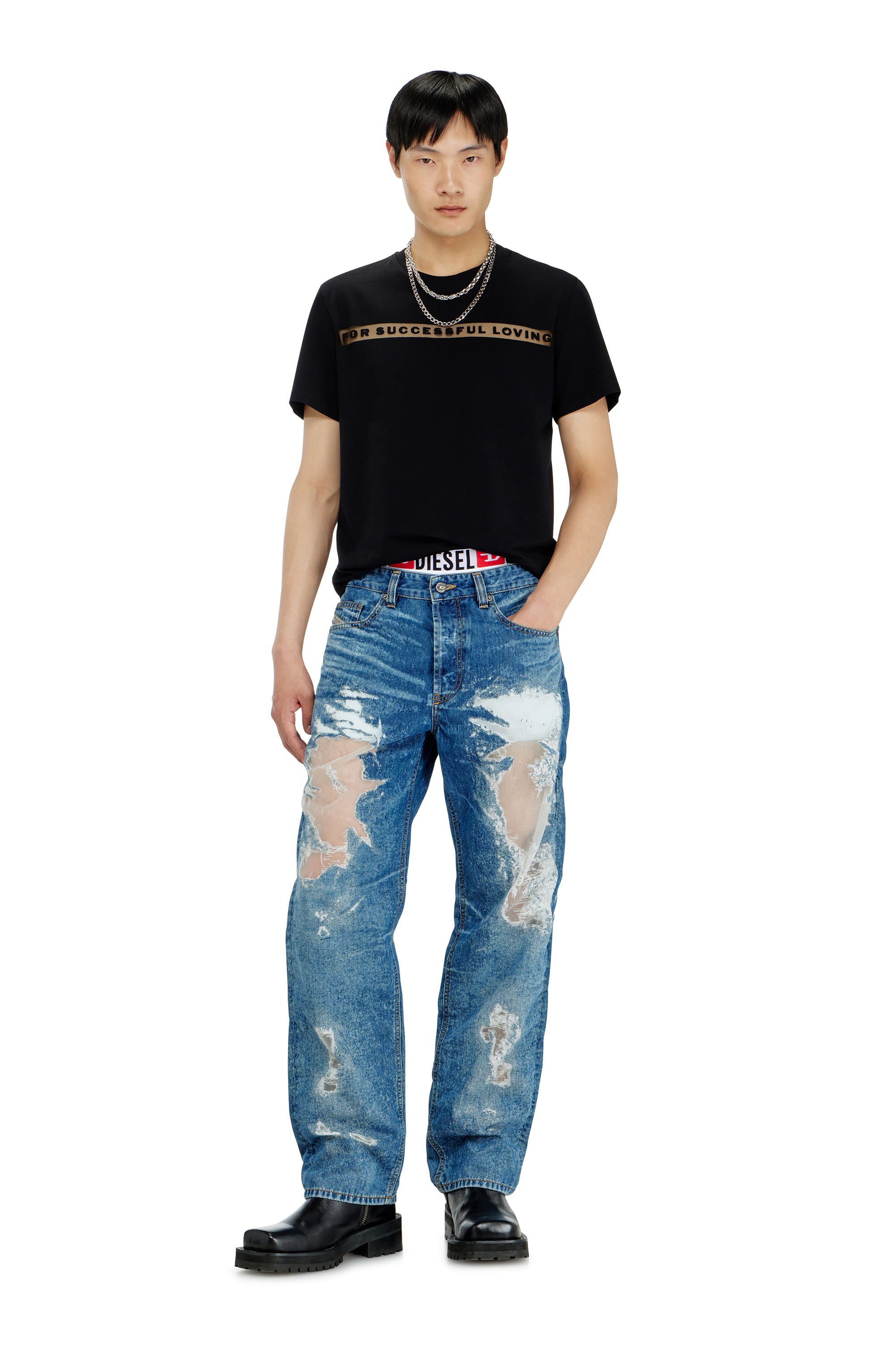 Diesel - PR-T-NOTS-CHI-R, T-shirt con logo For Successful Loving Unisex in Nero - 2