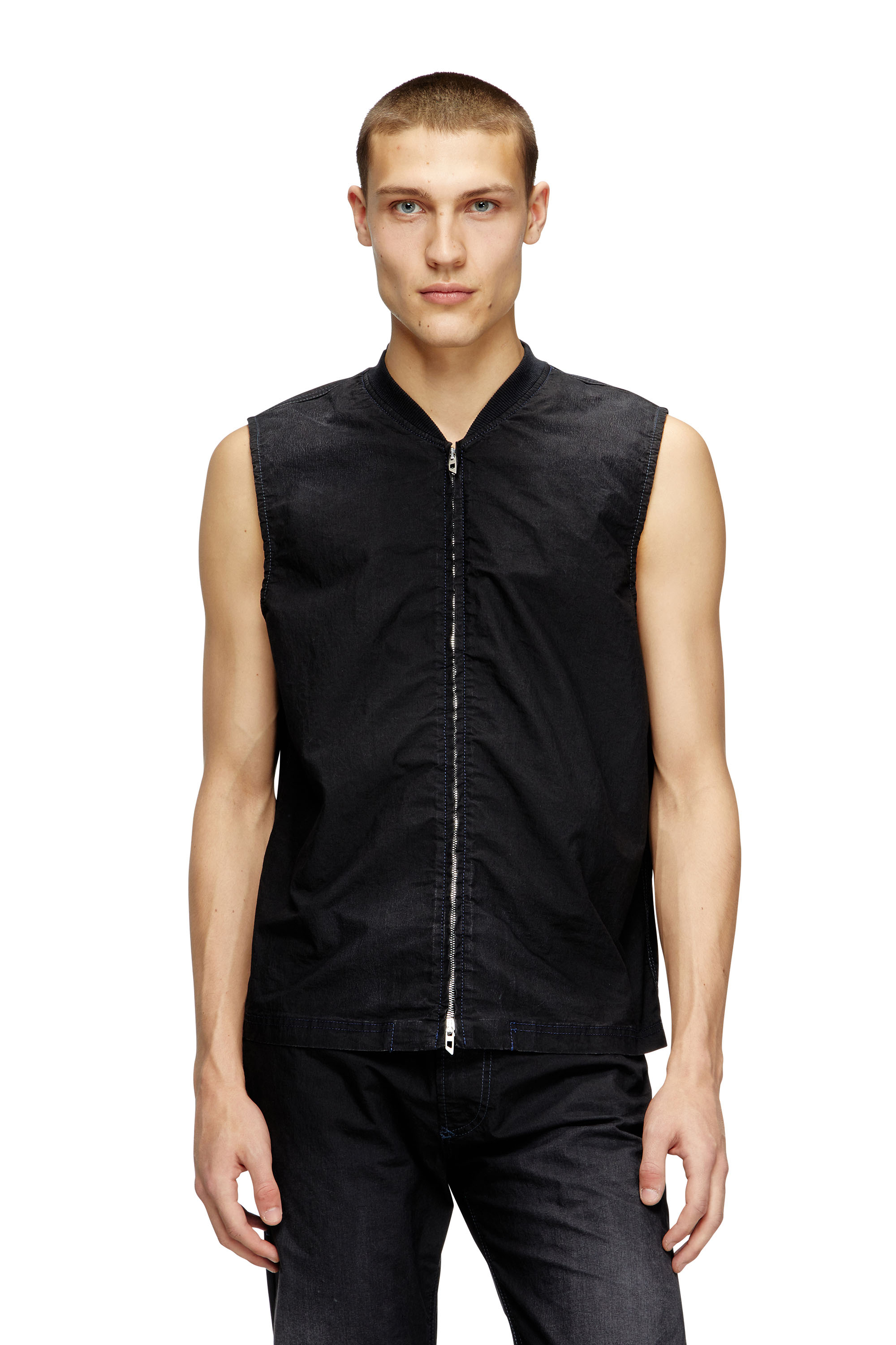 Diesel - D-SUND-D-N JOGG, Gilet senza maniche in JoggJeans tecnico Unisex in Nero - 1