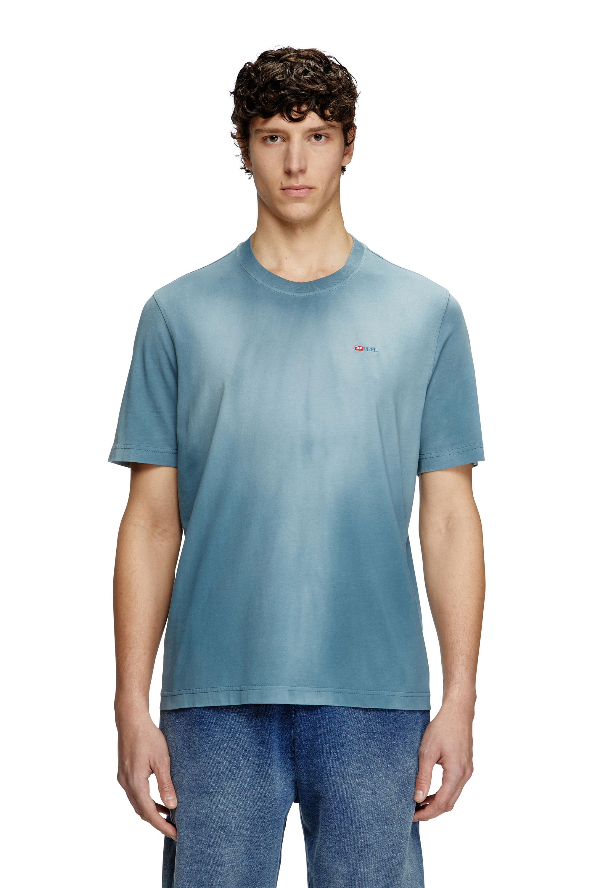 Diesel - T-ADJUST-R15, T-shirt con micro logo ricamato Uomo in Blu - 1