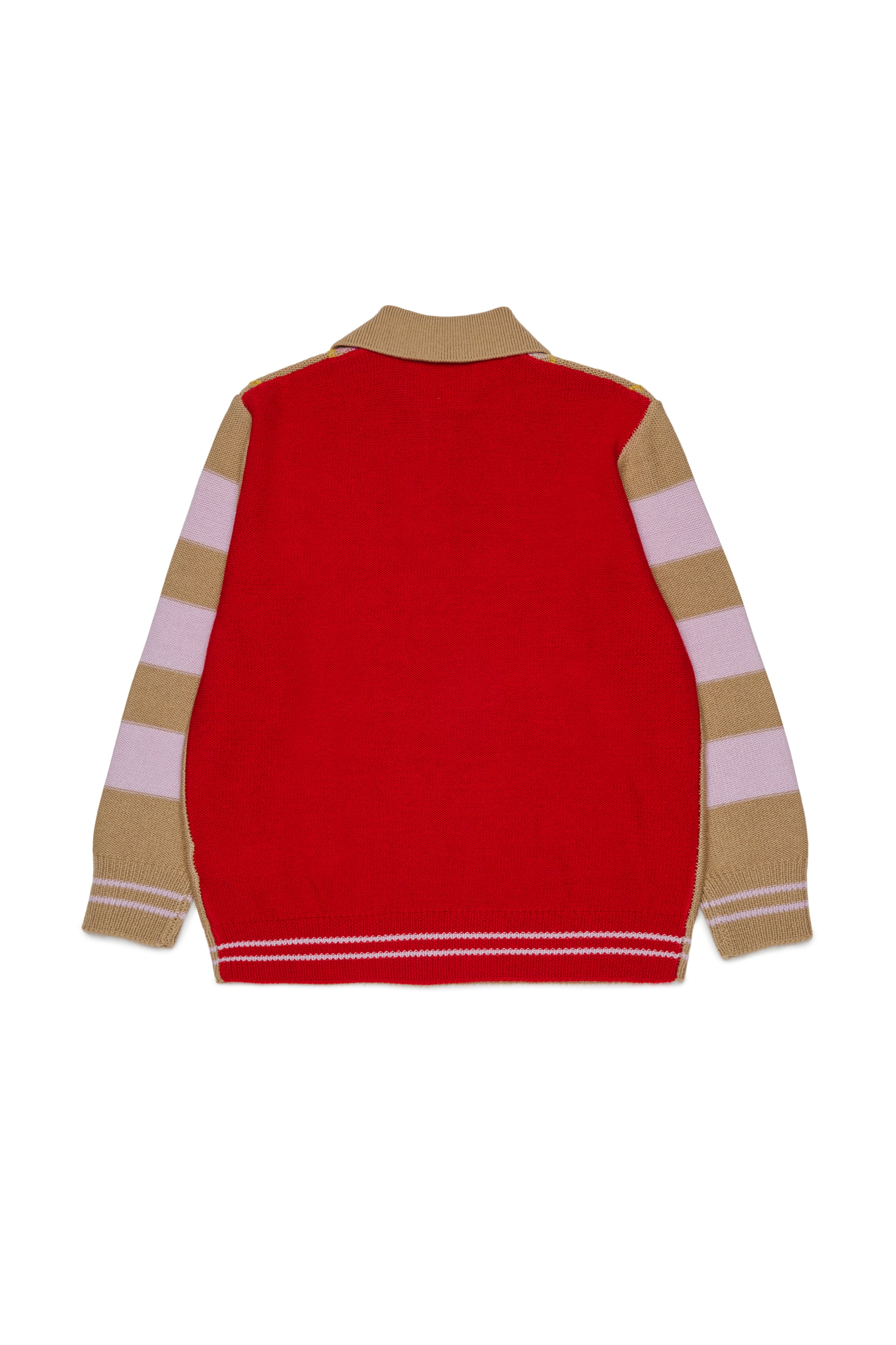 Diesel - KROMBY OVER, Maglia polo in misto lana con motivo argyle Unisex in Marrone - 2